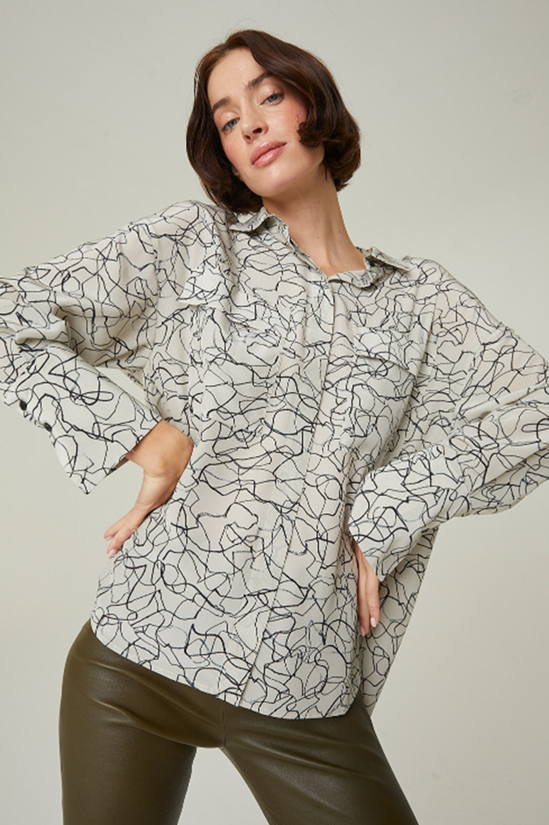 IHEART Printed Silk Blouse Jutta