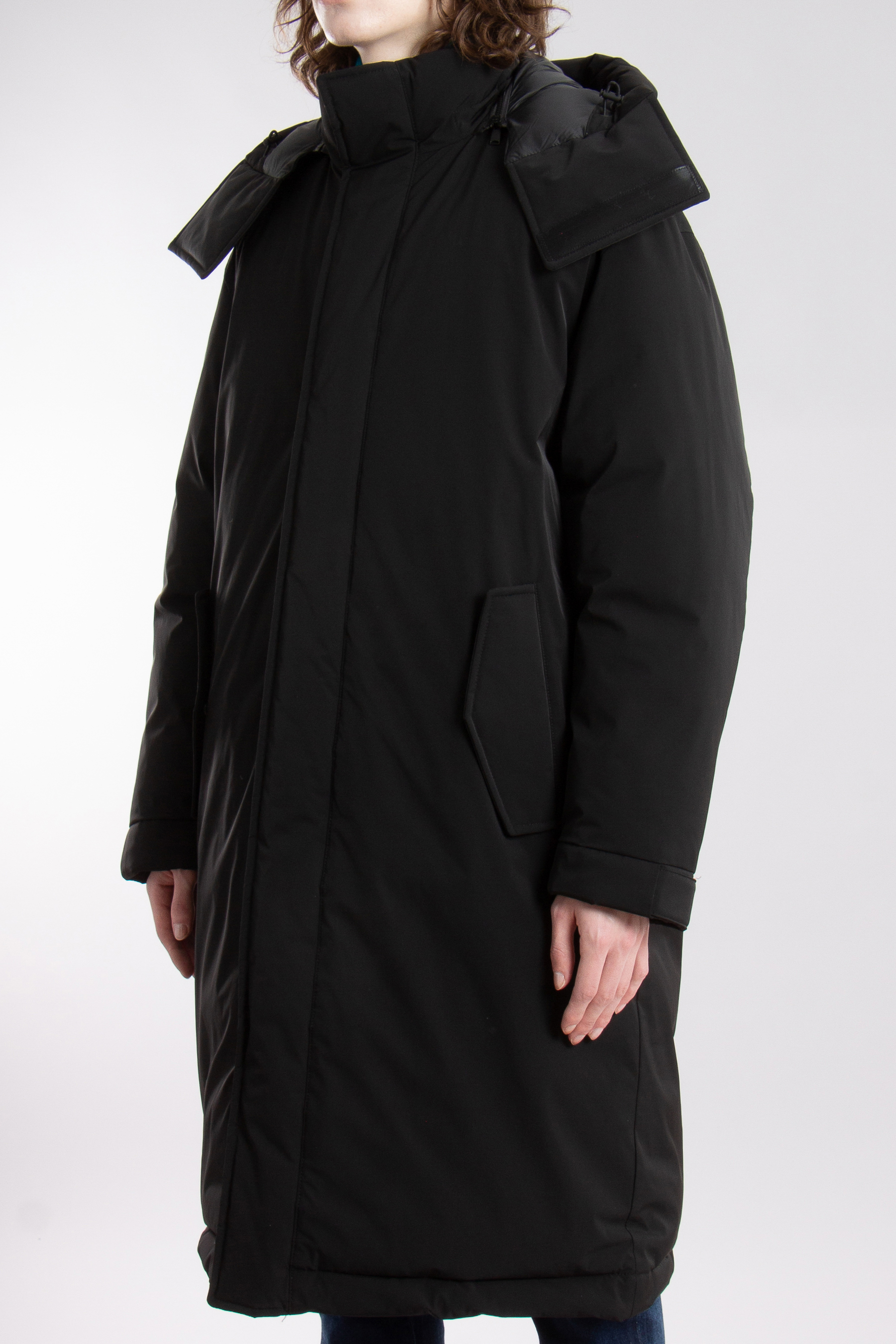 Black padded parka coat online