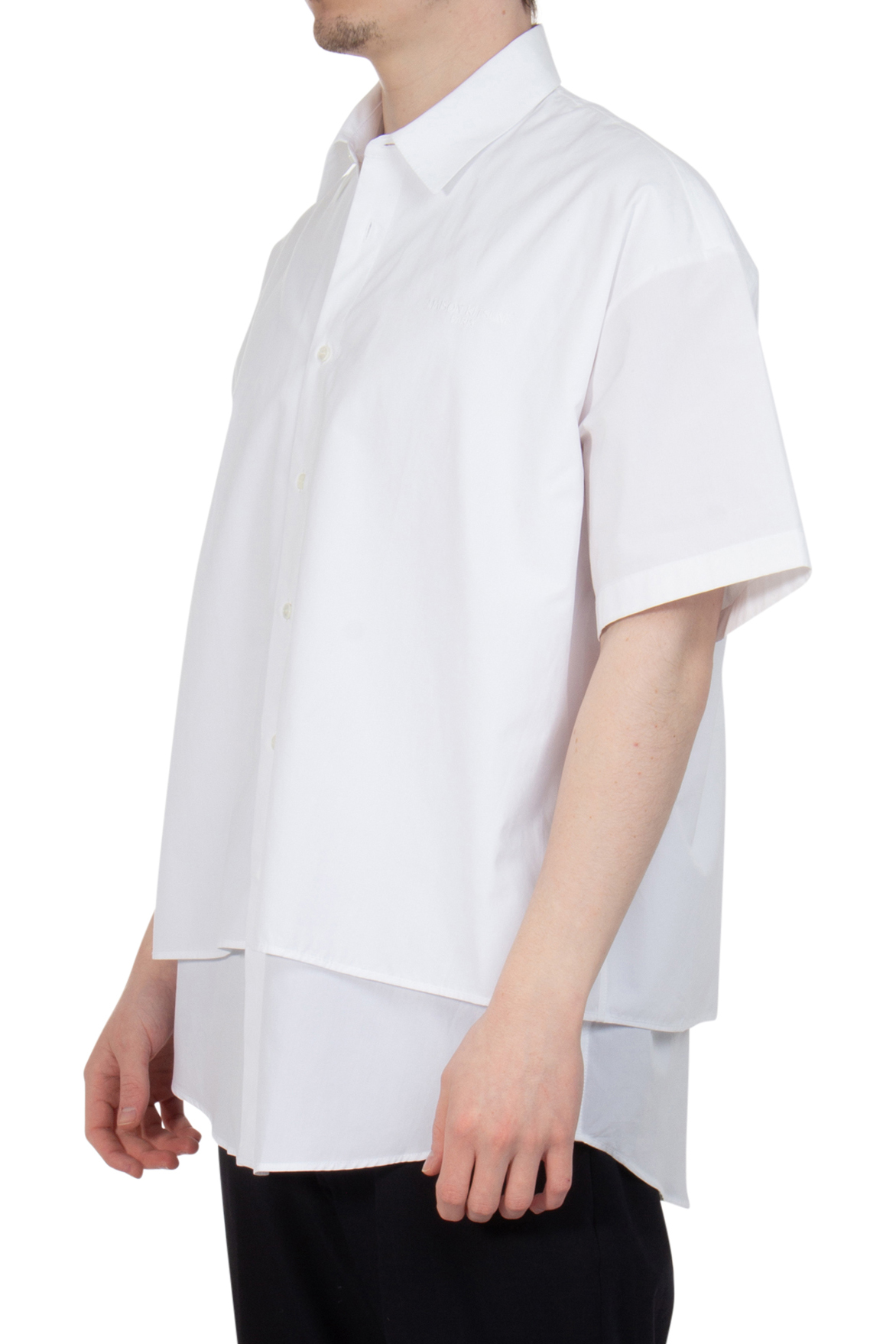 MAISON KITSUNÉ Short Sleeved Layered Cotton Shirt