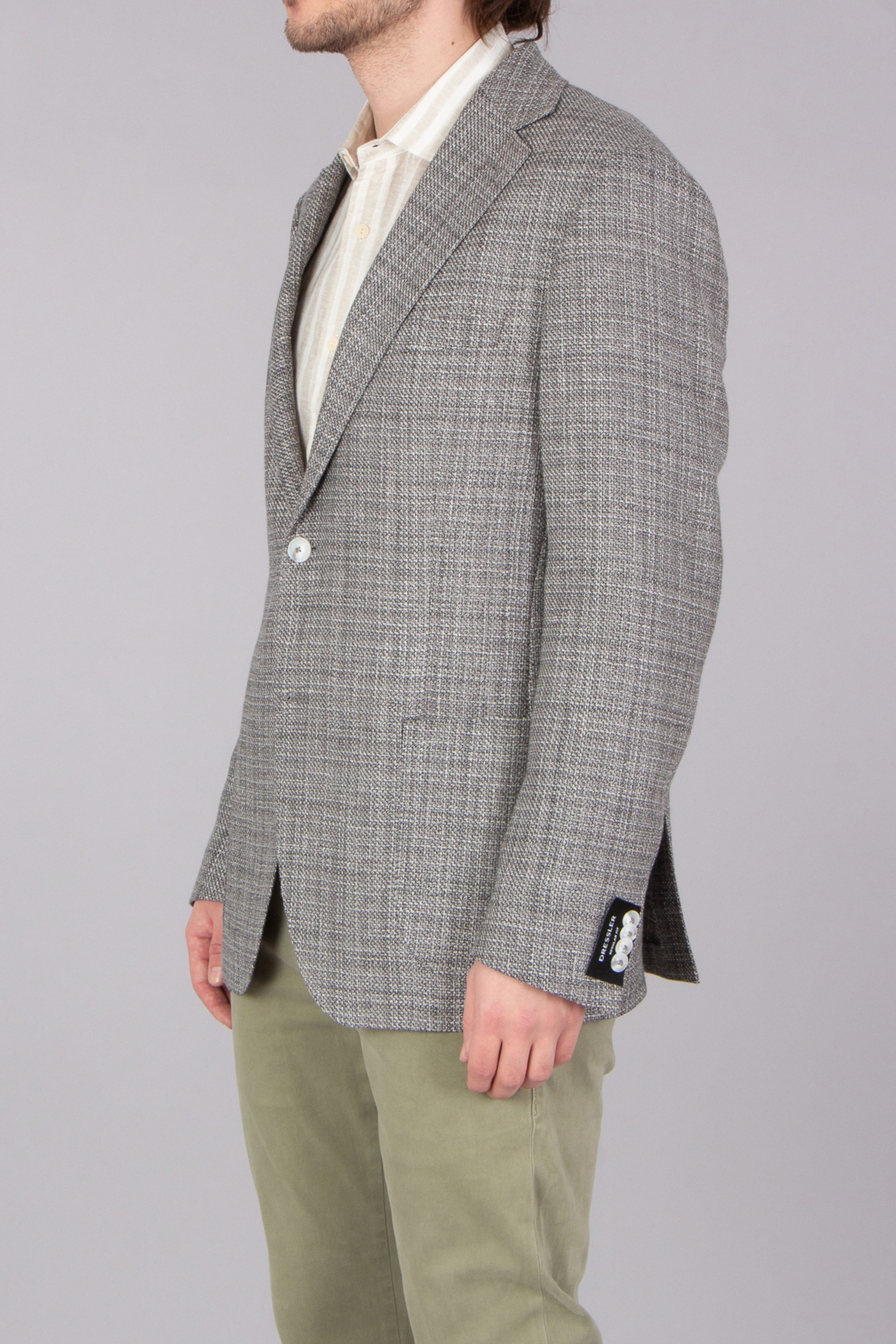 DRESSLER Regular Fit Structured Wool-Linen Blend Jacket Sendrik