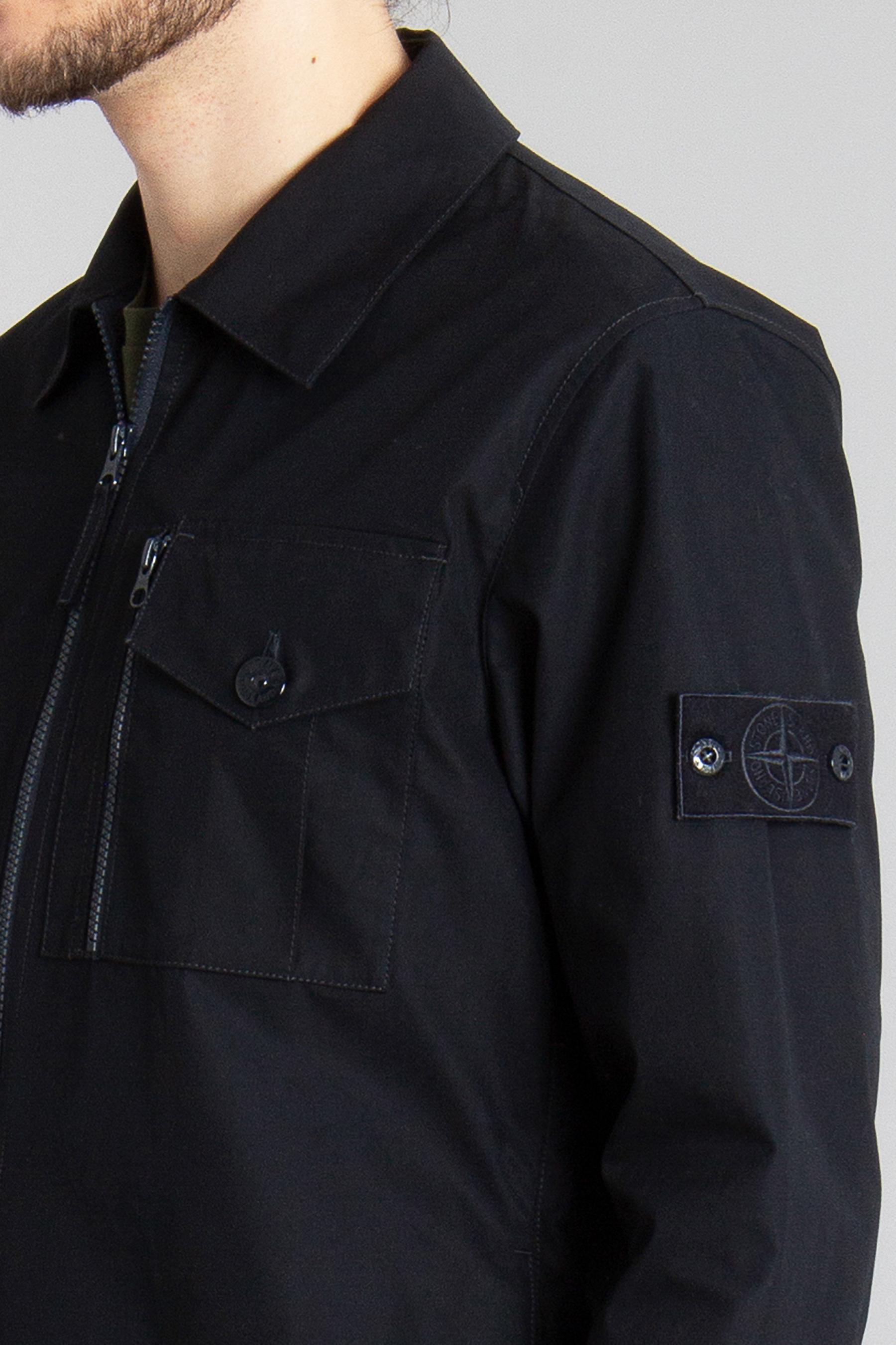 STONE ISLAND Ghost Piece Organic Cotton Canvas Overshirt