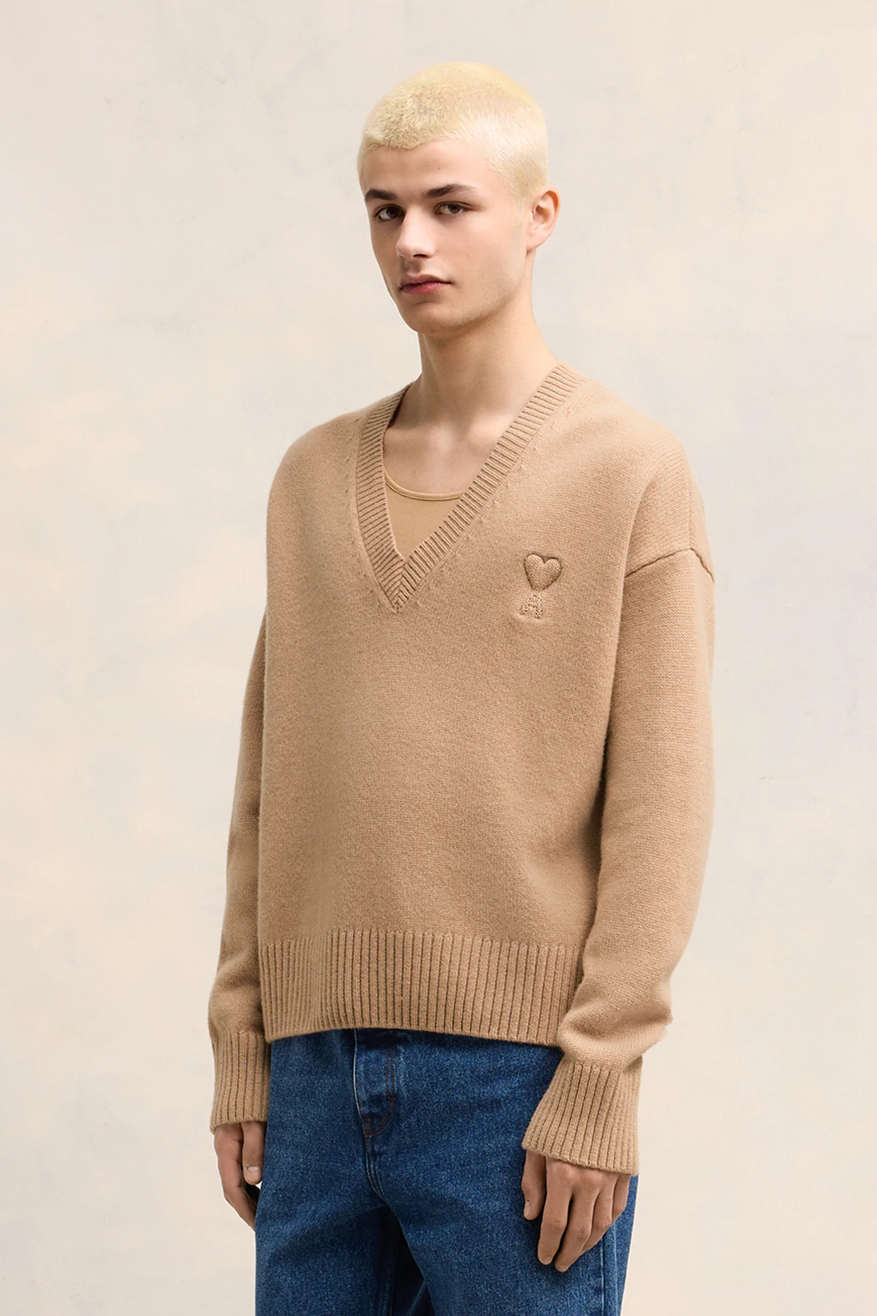 AMI PARIS Wool-Cashmere Blend Sweater