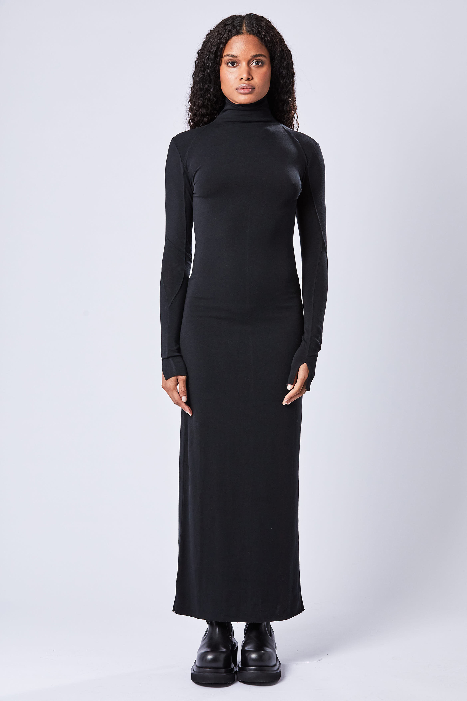 THOM KROM Long Jersey Roll Neck Dress