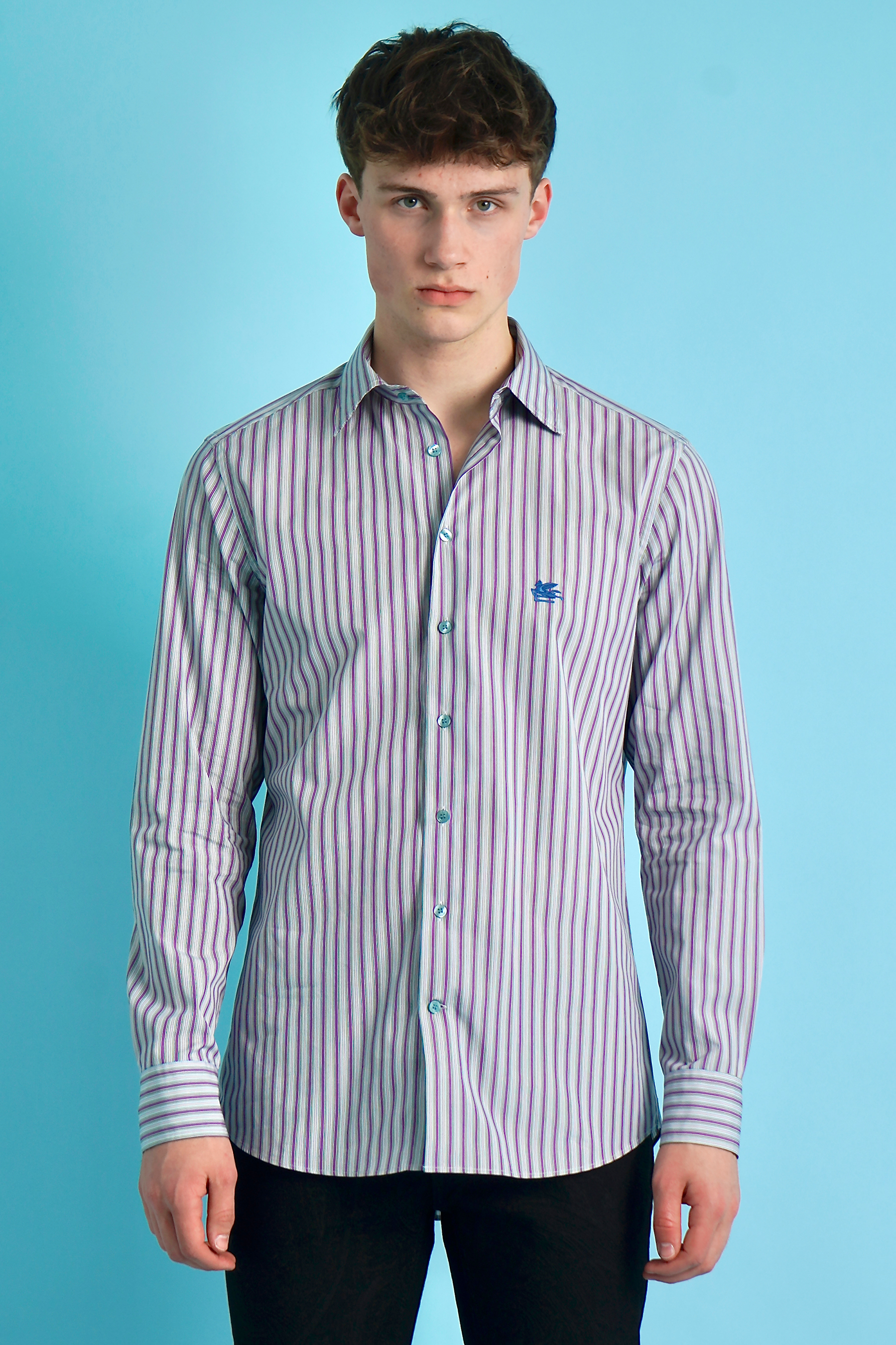 ETRO Embroiderd Striped Cotton Shirt