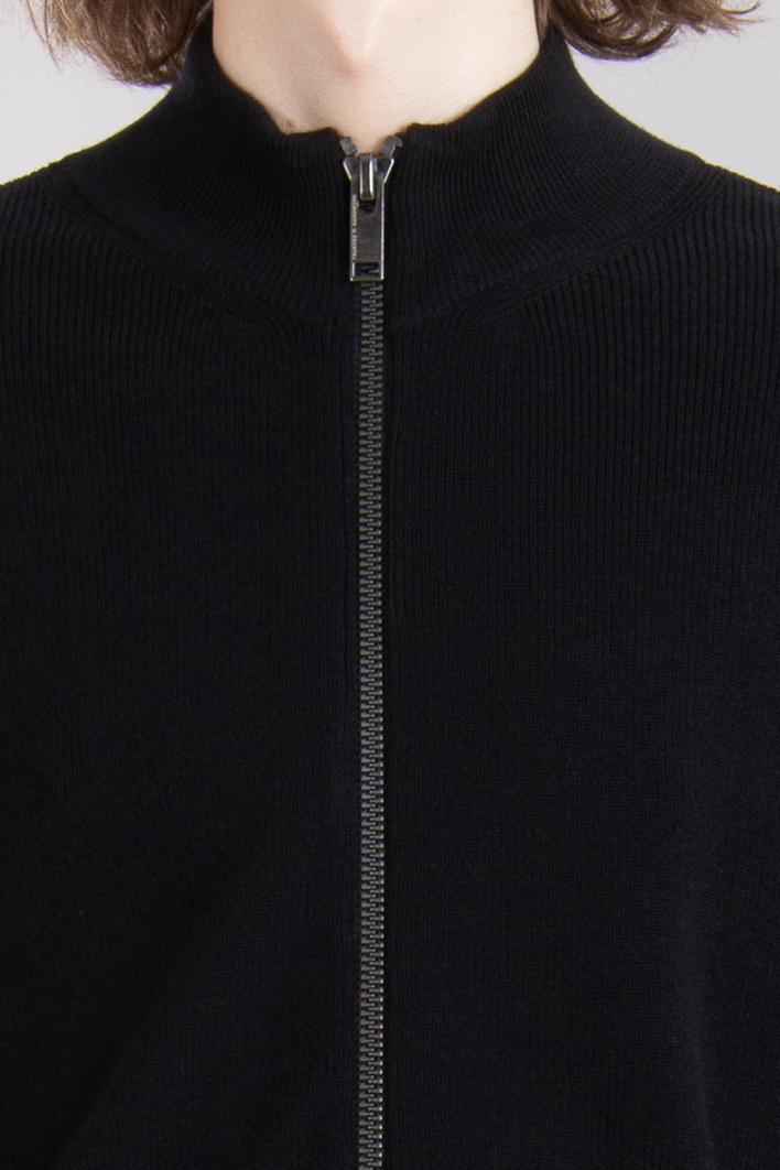 TRUSTED HANDWORK Ribbed Wool Zip Cardigan Alaska