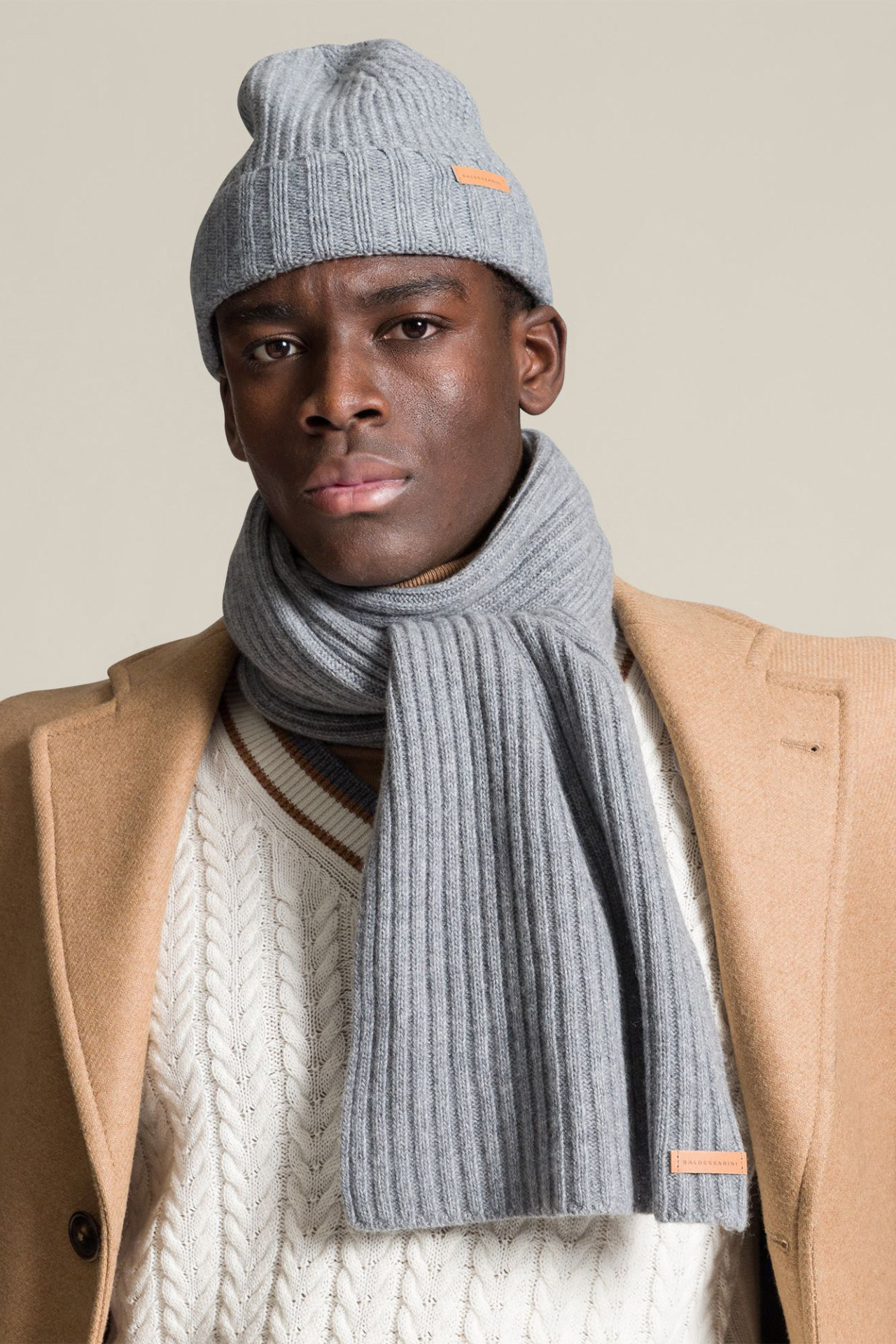 BALDESSARINI Wool Blend Beanie & Scarf Set Fly