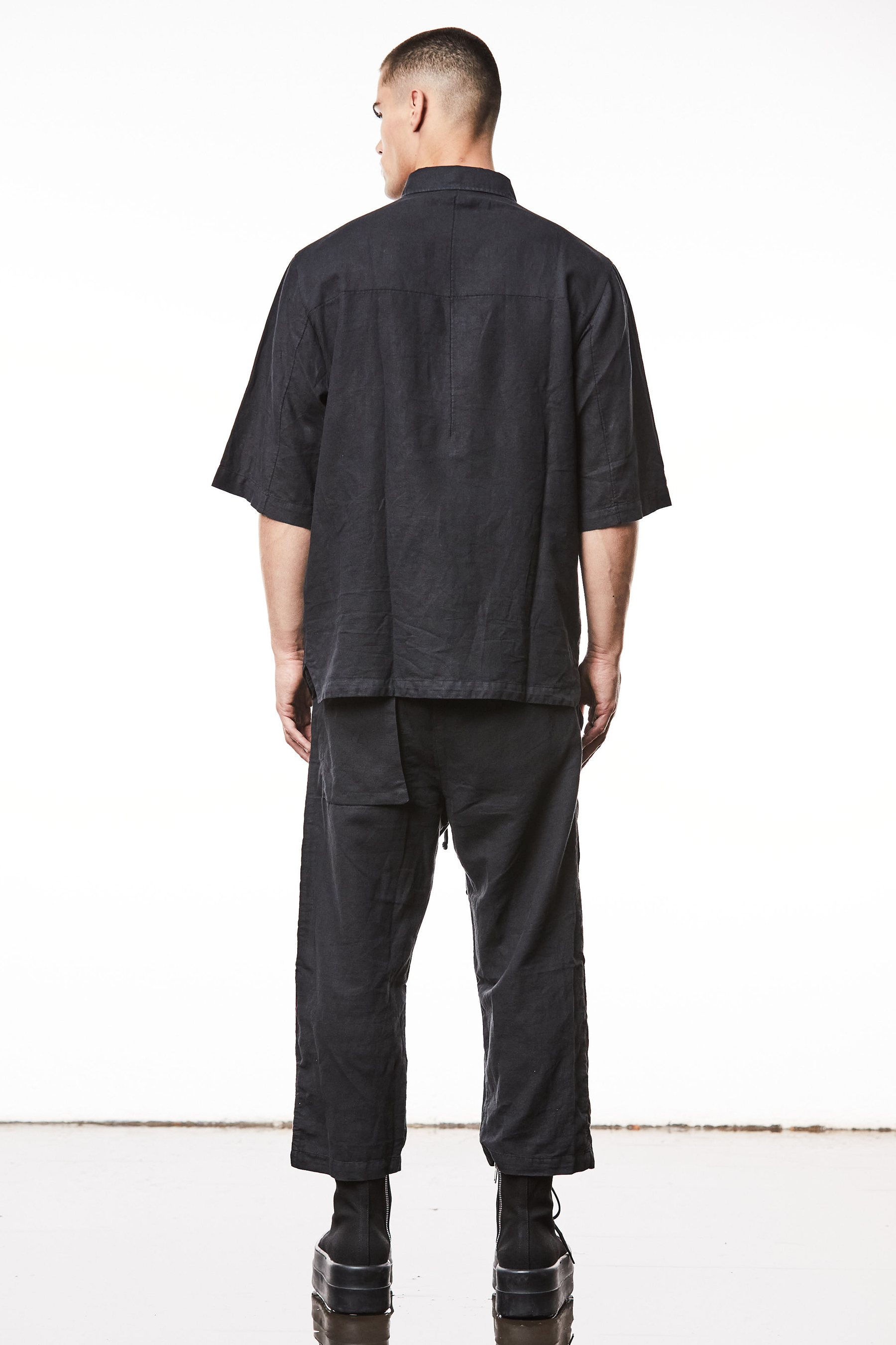 THOM KROM Relaxed Fit Washed Linen-Cotton Blend Shirt