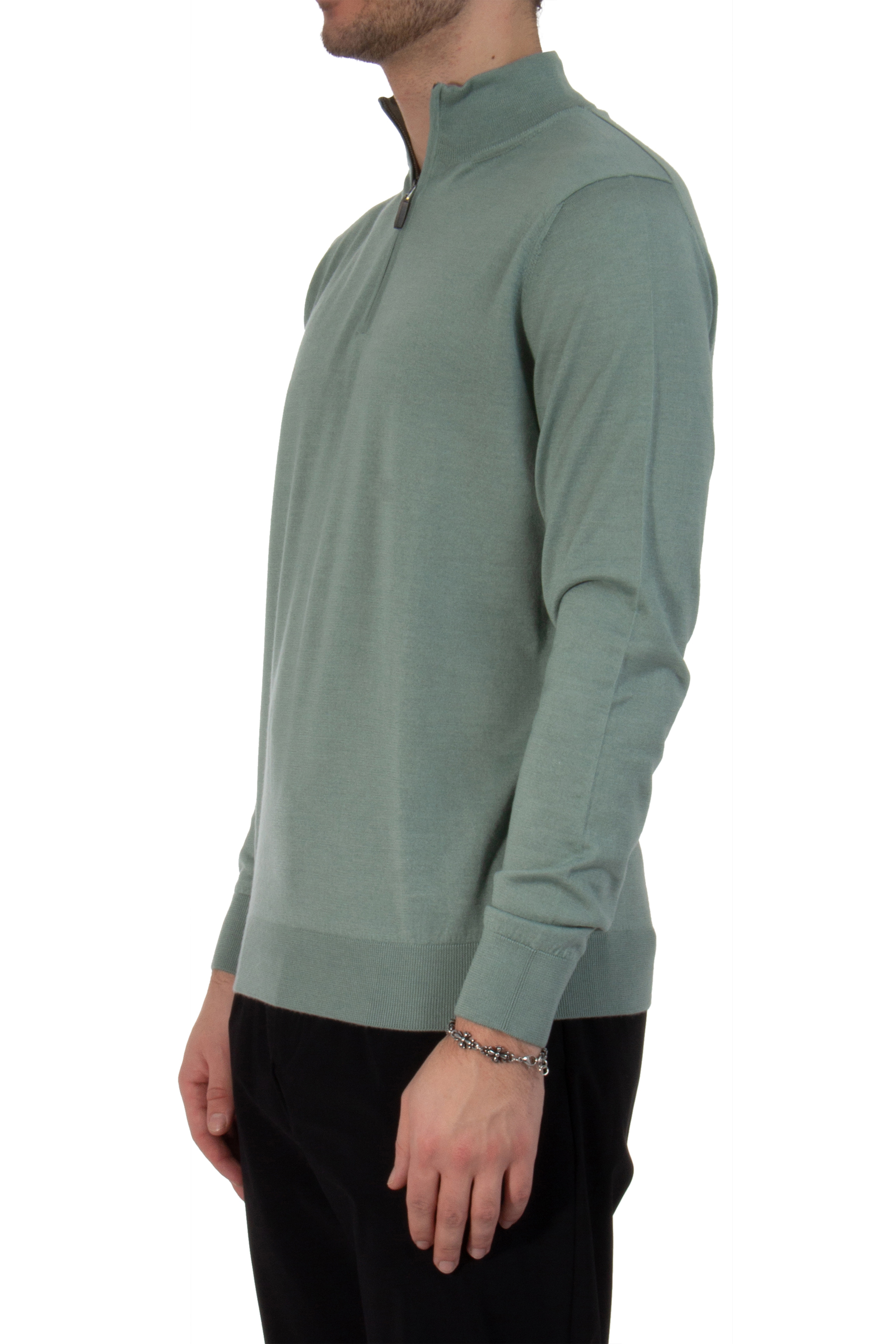 COLOMBO Cashmere Silk Blend Half Zip Sweater