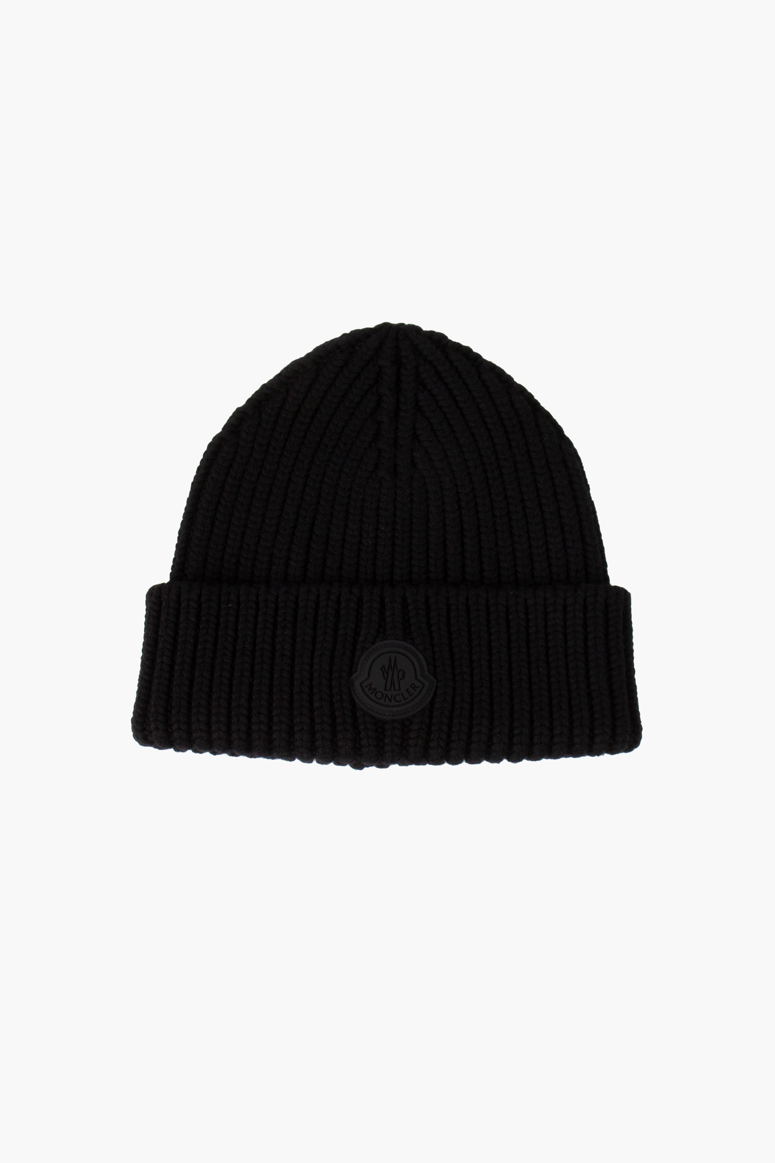 MONCLER Ribbed Virgin Wool Beanie