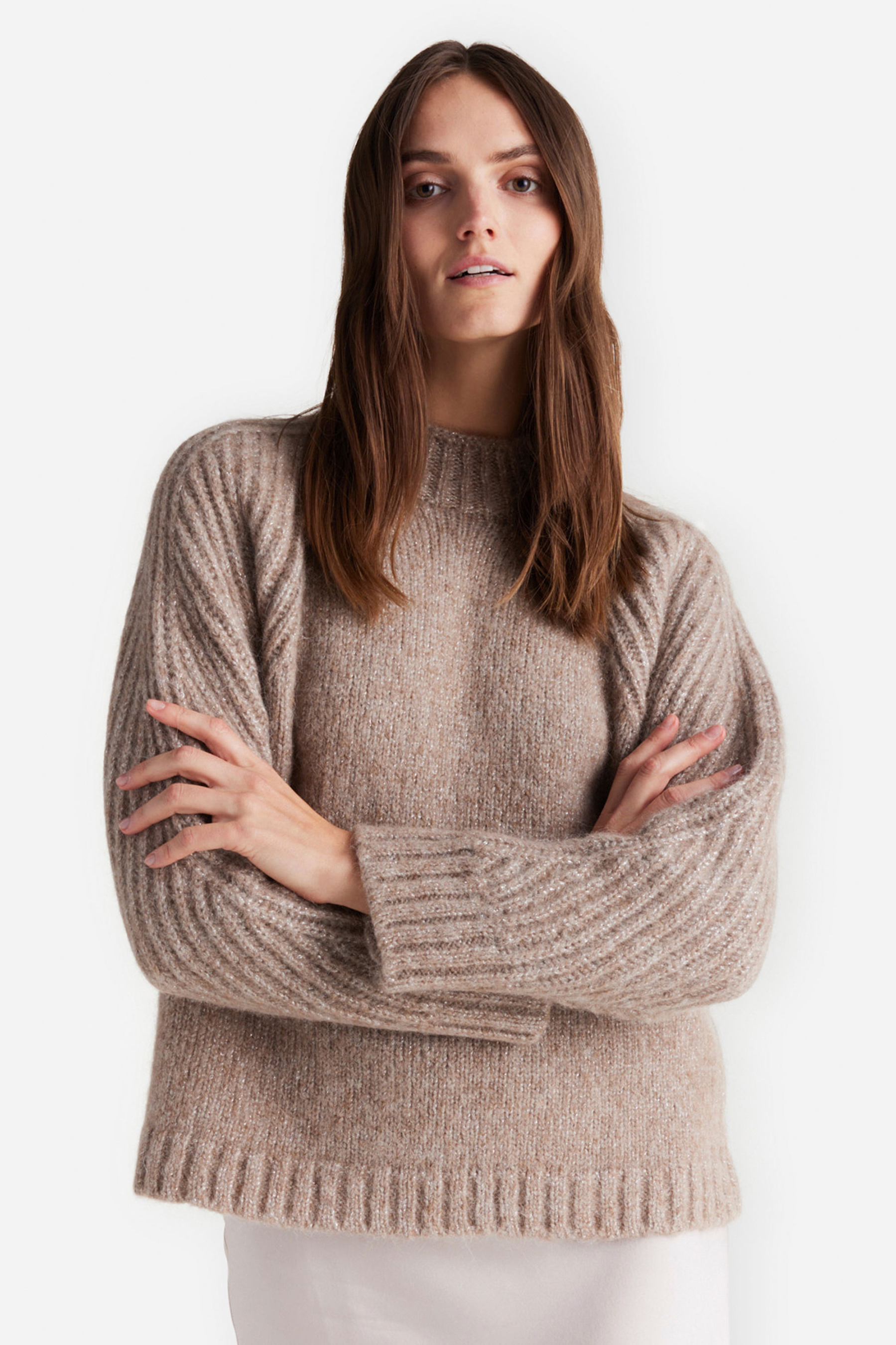 IHEART Alpaca-Wool-Metallic Fibre Blend Sweater Idarin