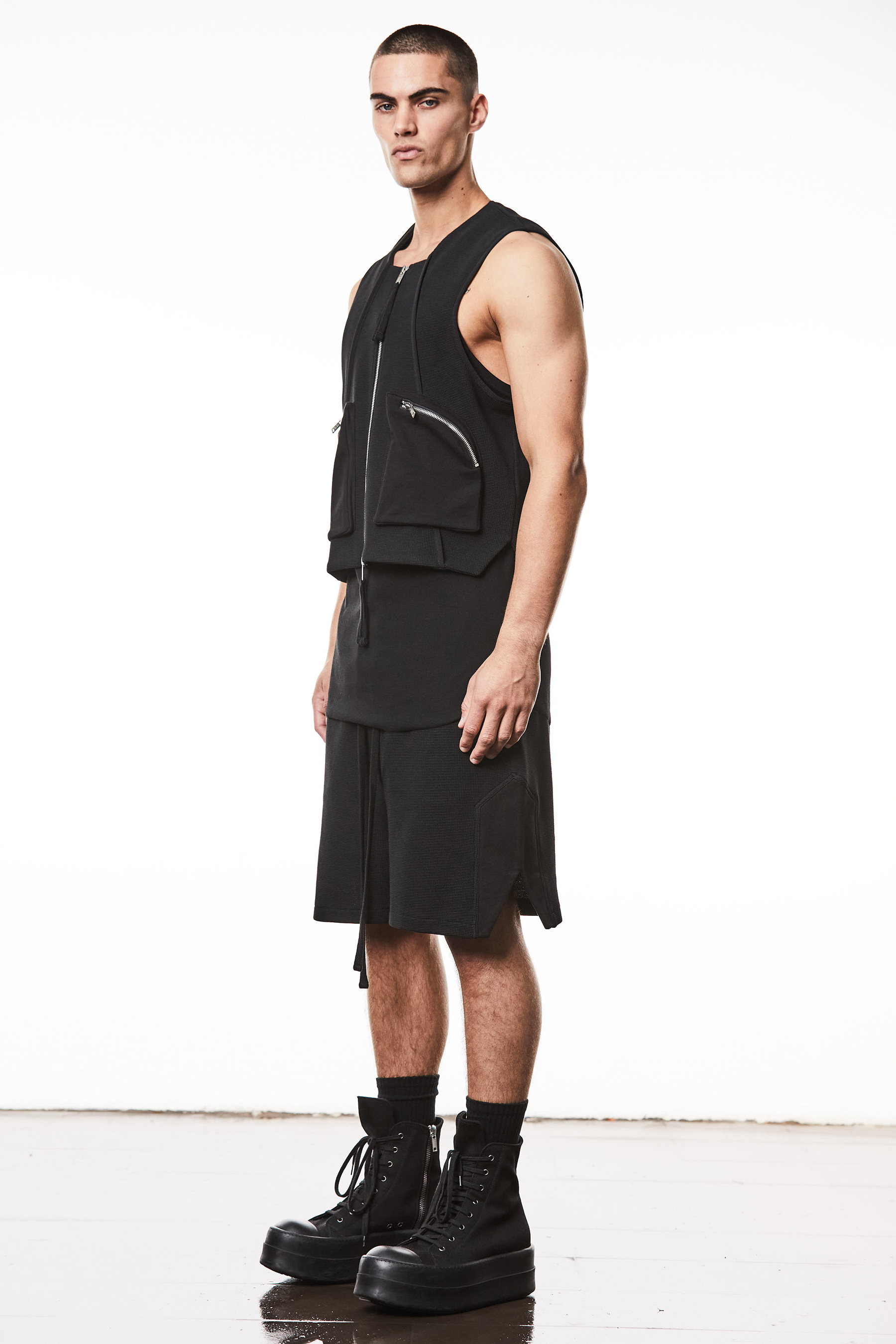 THOM KROM Structured Cotton Stretch Jersey Vest