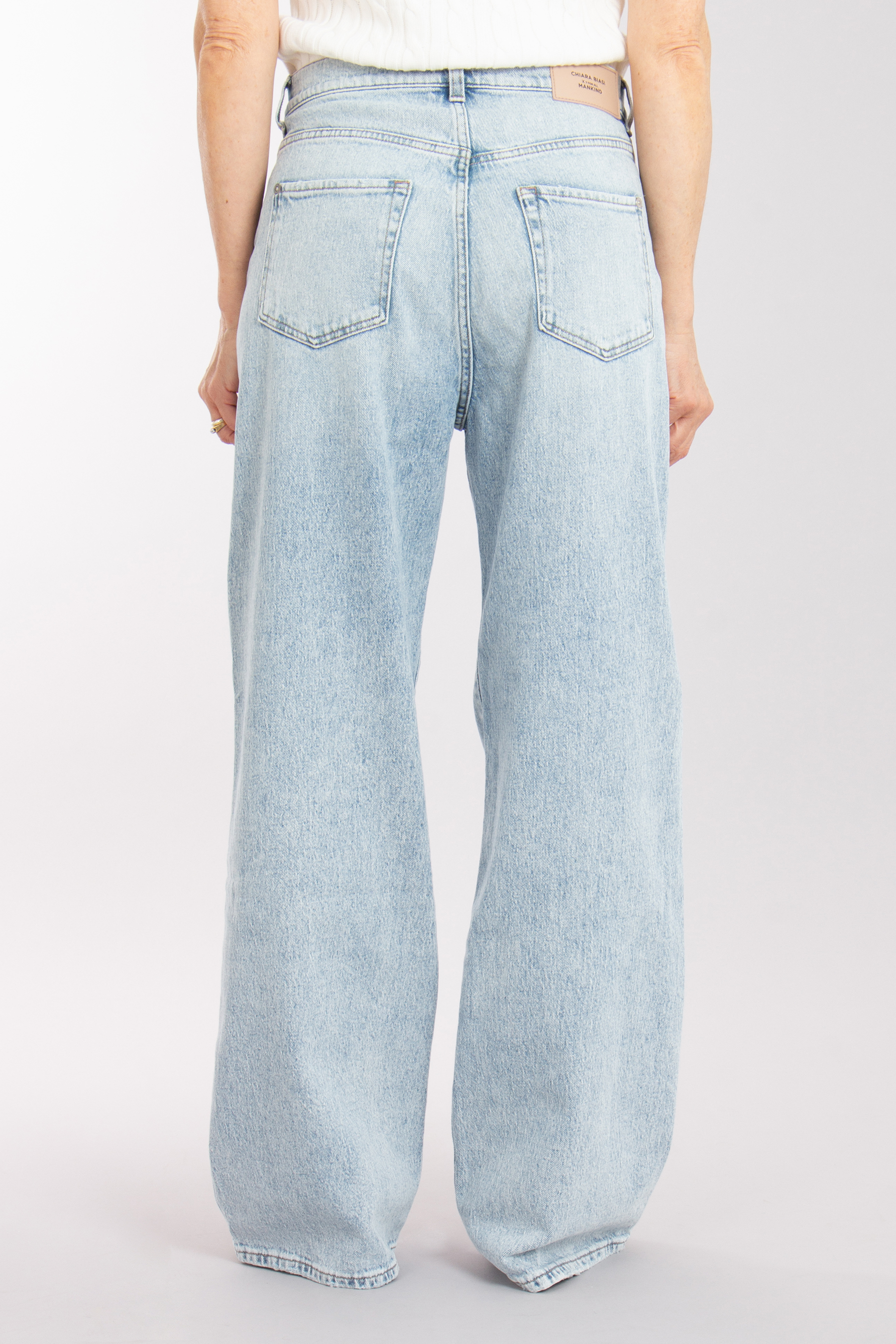 7 FOR ALL MANKIND X Chiara Biasi Cotton Stretch Denim Jeans Relaxed Trouser