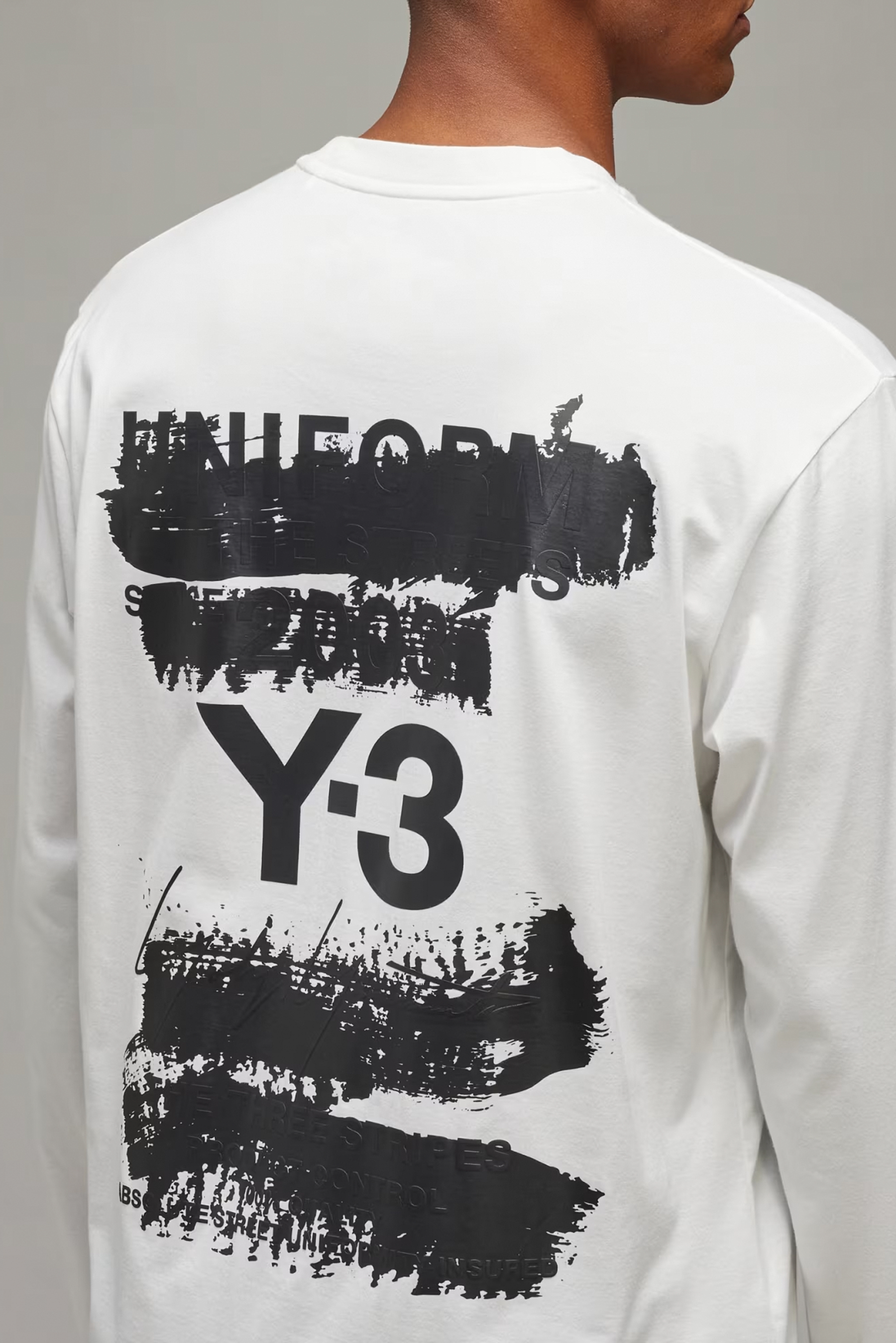 Y-3 U Graphic Print Cotton Jersey Long Sleeve T-Shirt