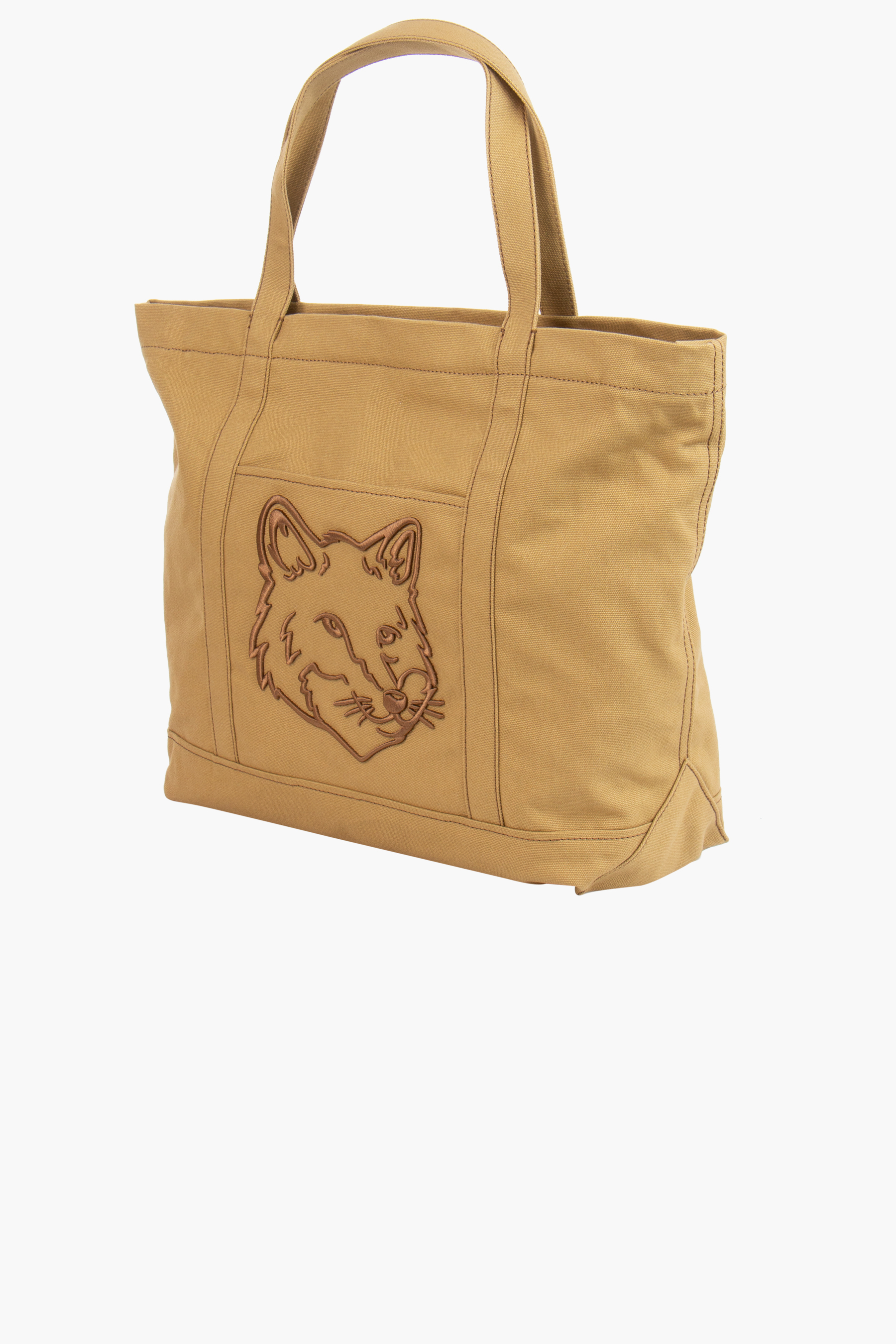 MAISON KITSUNÉ Large Fox Head Coated Canvas Tote Bag 