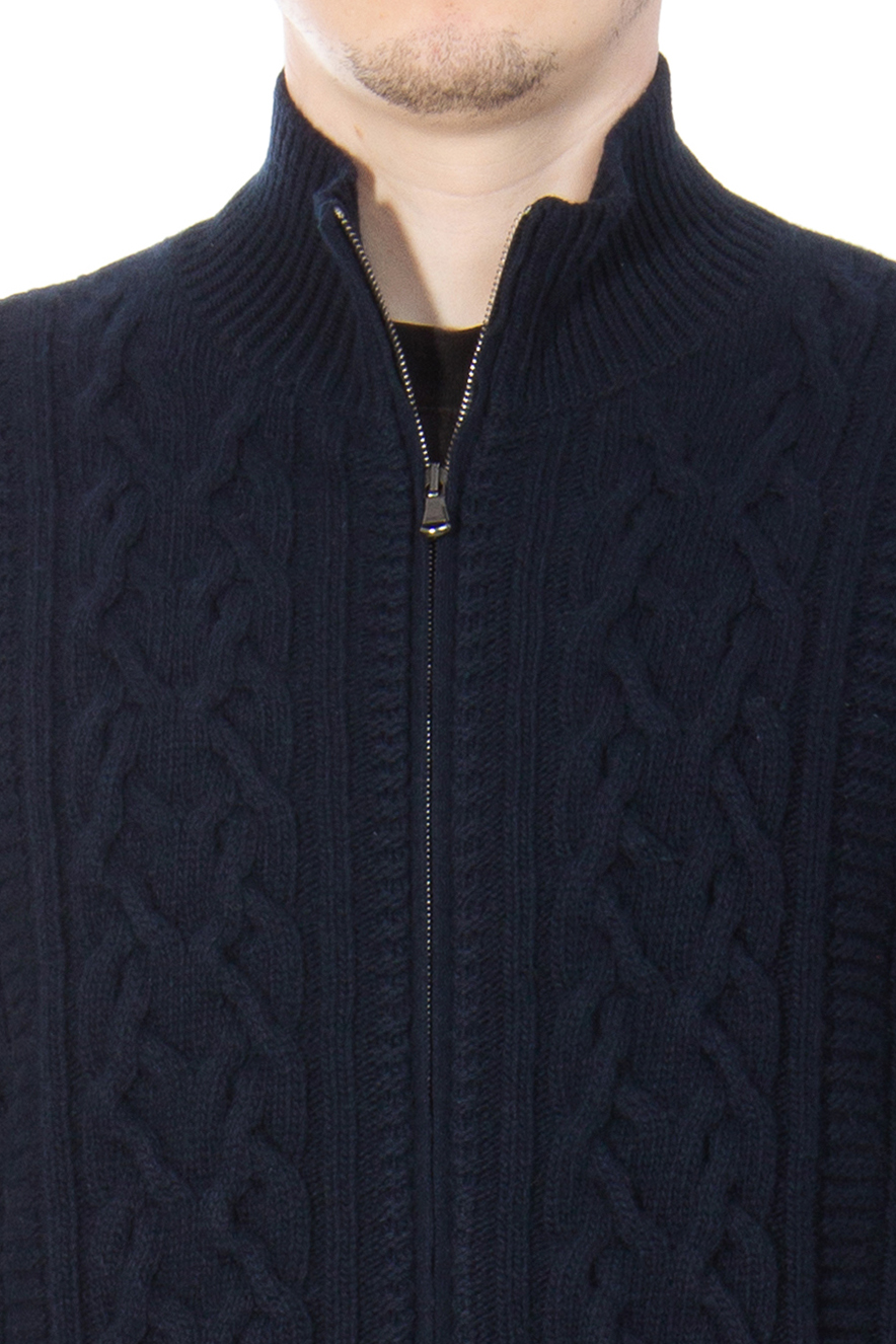 AIDA BARNI Wool & Cashmere Blend Zip Cardigan