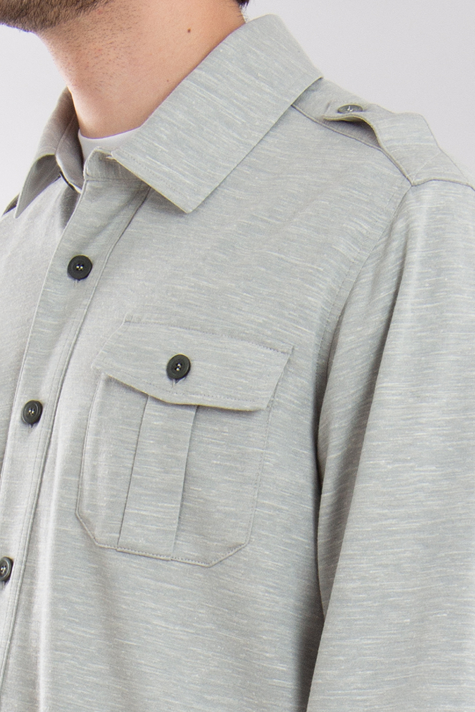 SEASE Virgin Wool-Silk-Linen Blend Overshirt Felpa Generale