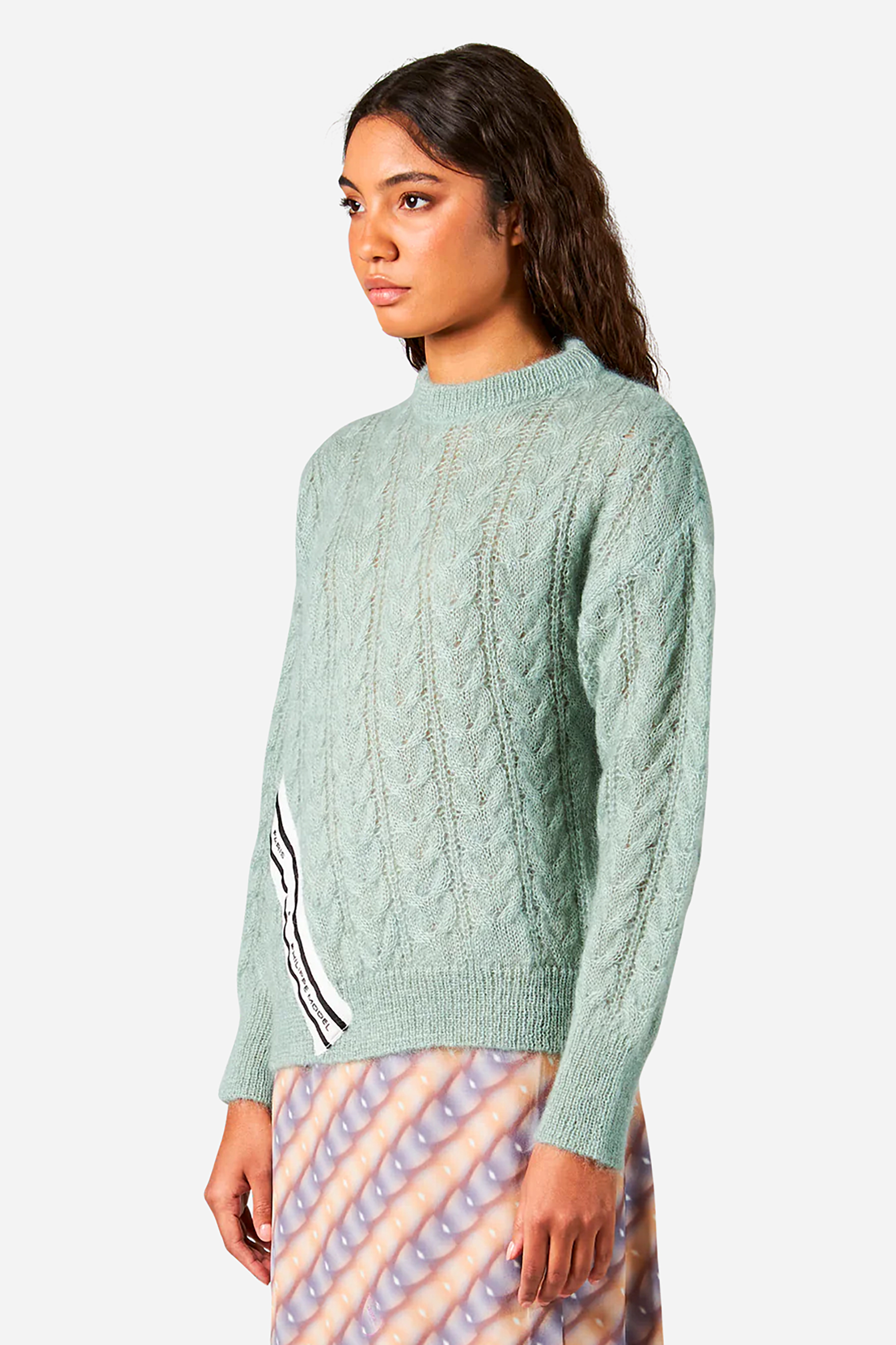 PHILIPPE MODEL Mohair Blend Cable Knit Sweater