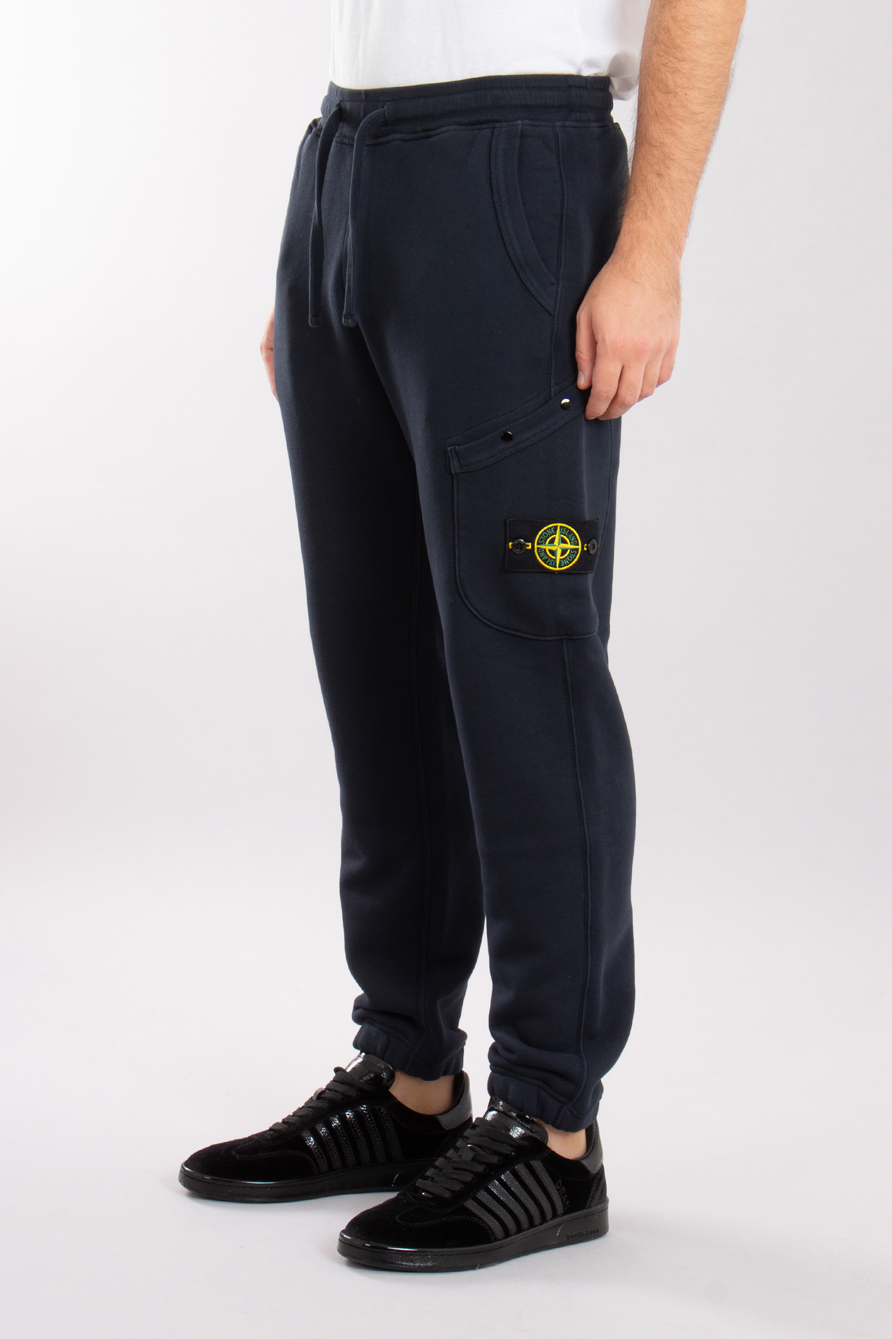 STONE ISLAND 'Old' Effect Organic Cotton Diagonal Fleece Sweatpants