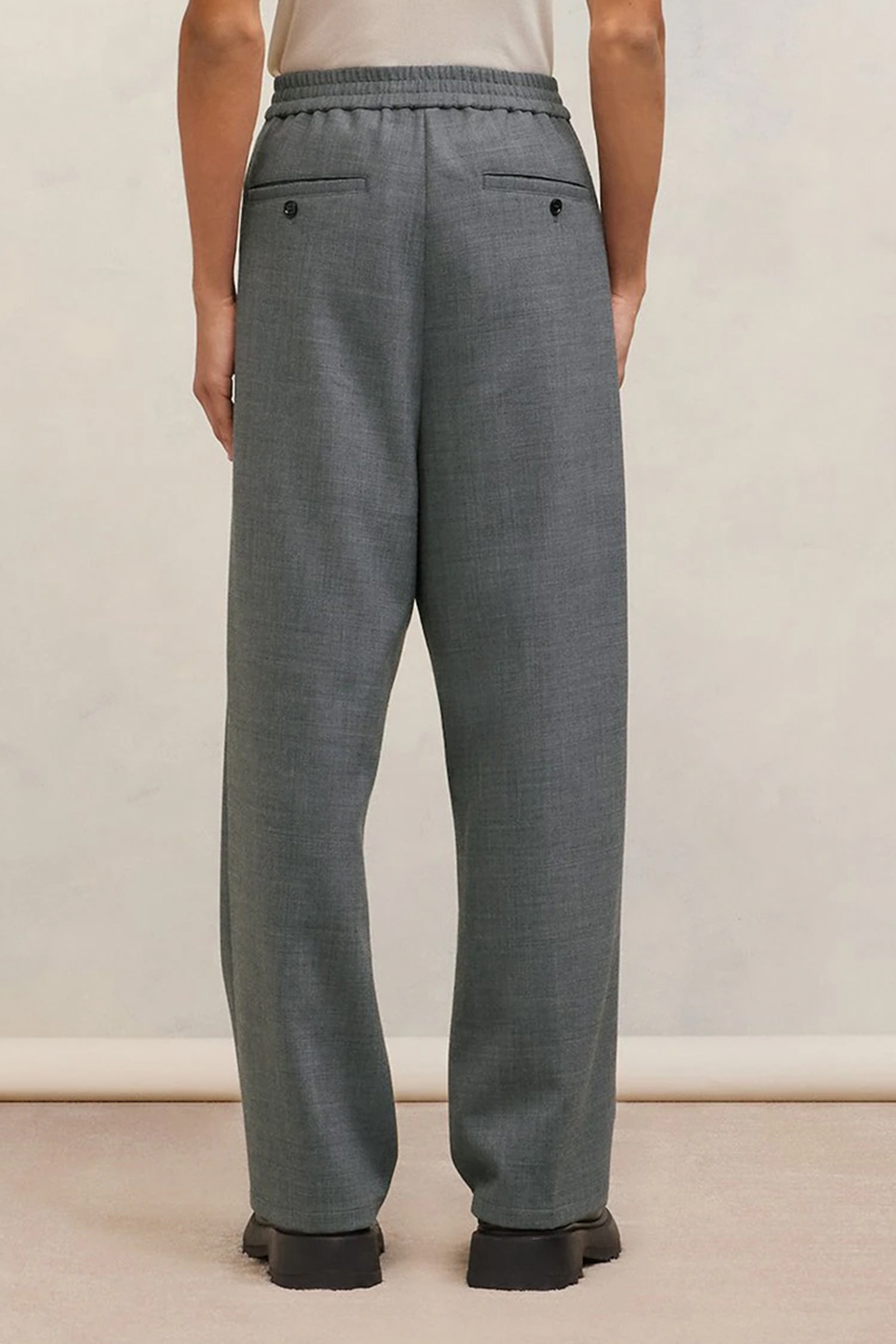 AMI PARIS Elasticated Waist Wool Blend Pants