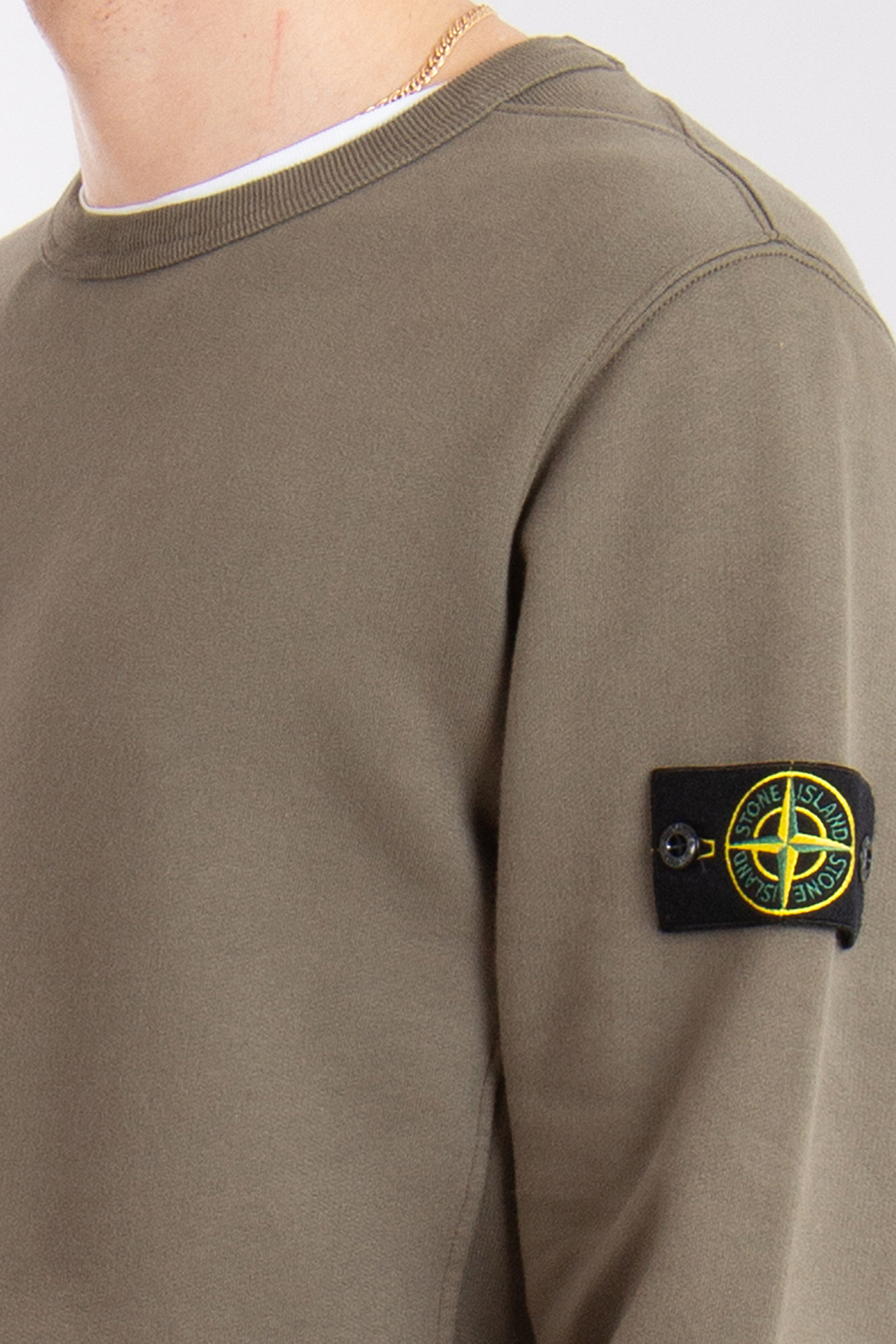 STONE ISLAND Brushed Organic Cotton Fleece Sweatshirt