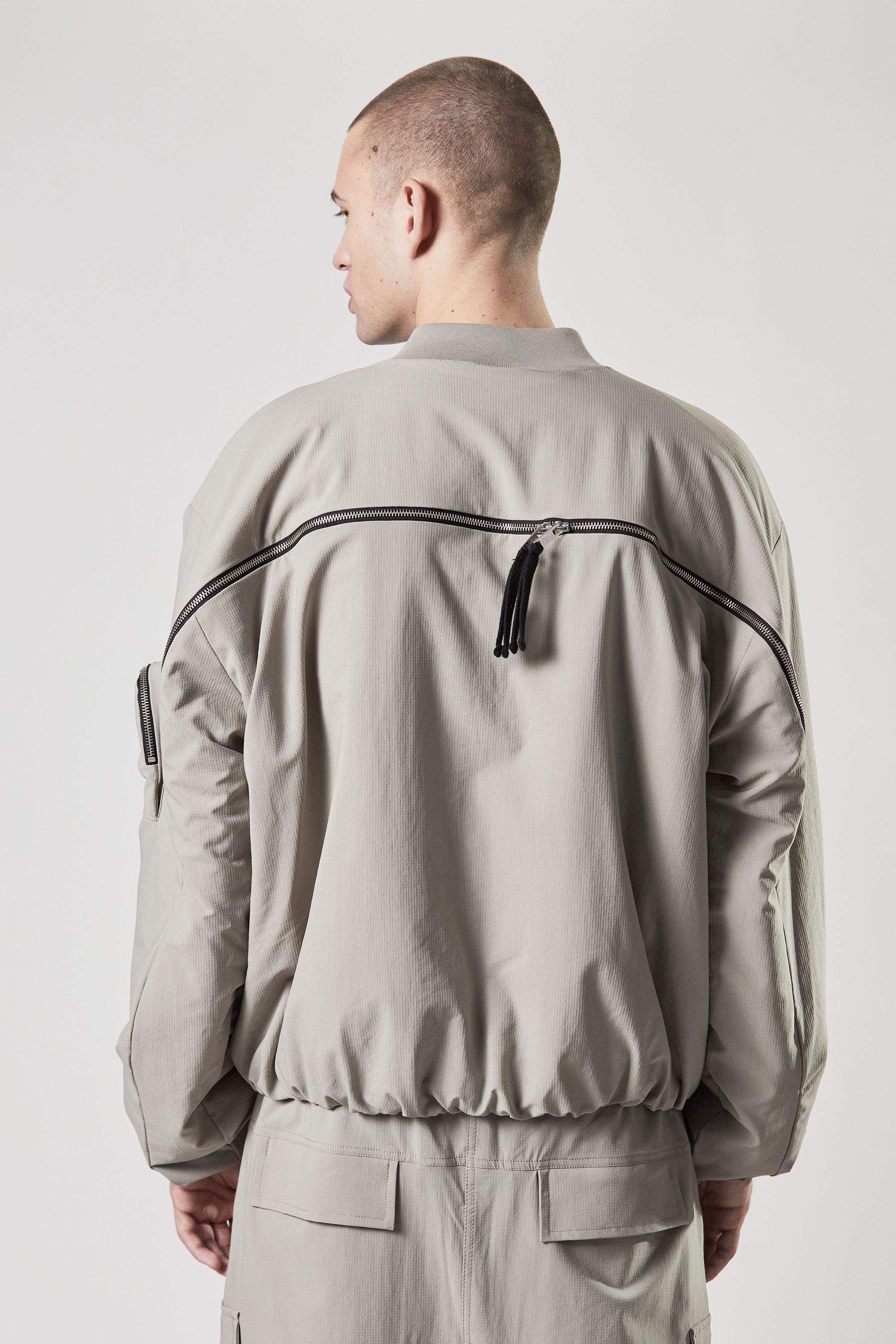 THOM KROM Padded Nylon Stretch Ripstop Bomber Jacket