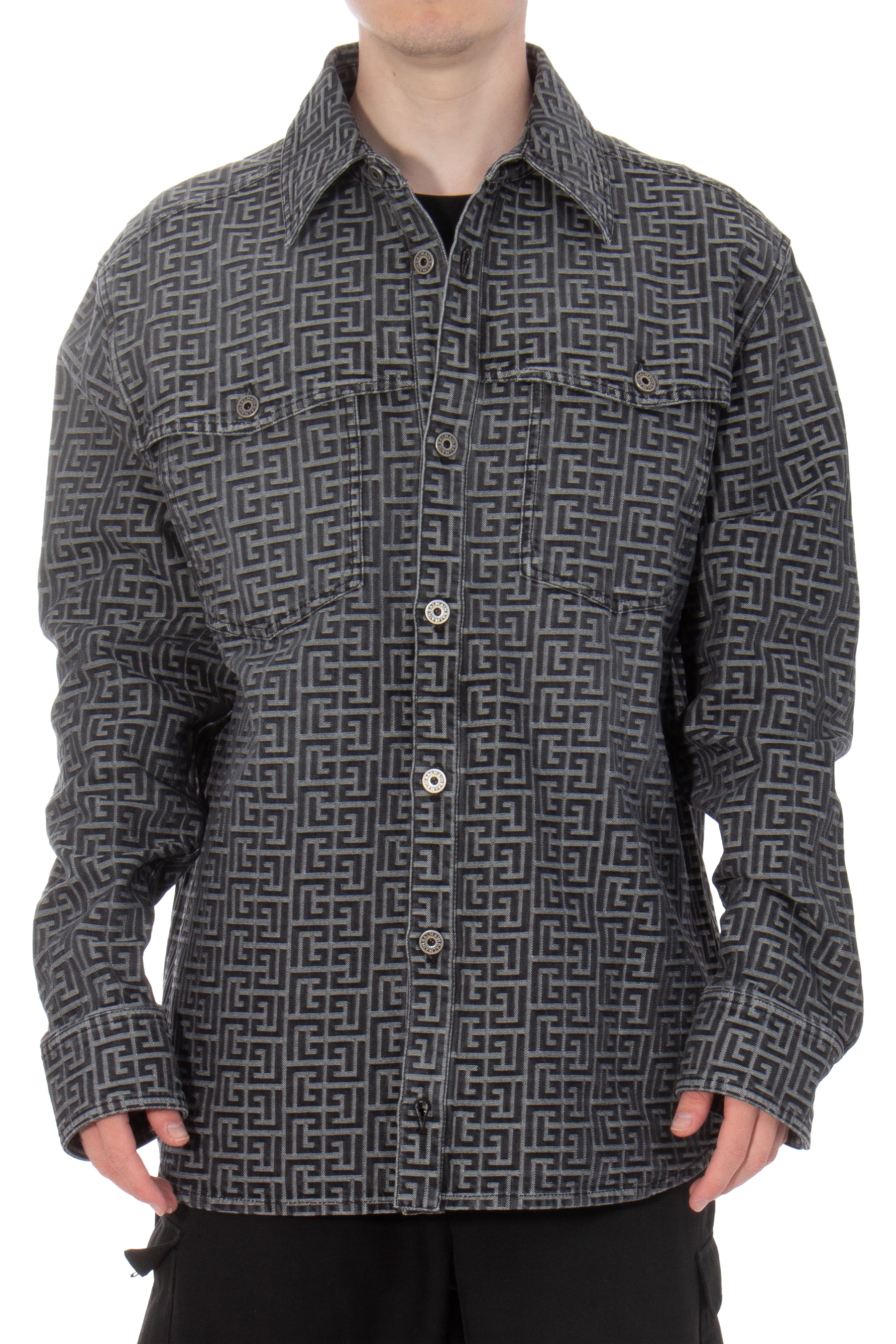 BALMAIN Monogrammed Jacquard Overshirt 