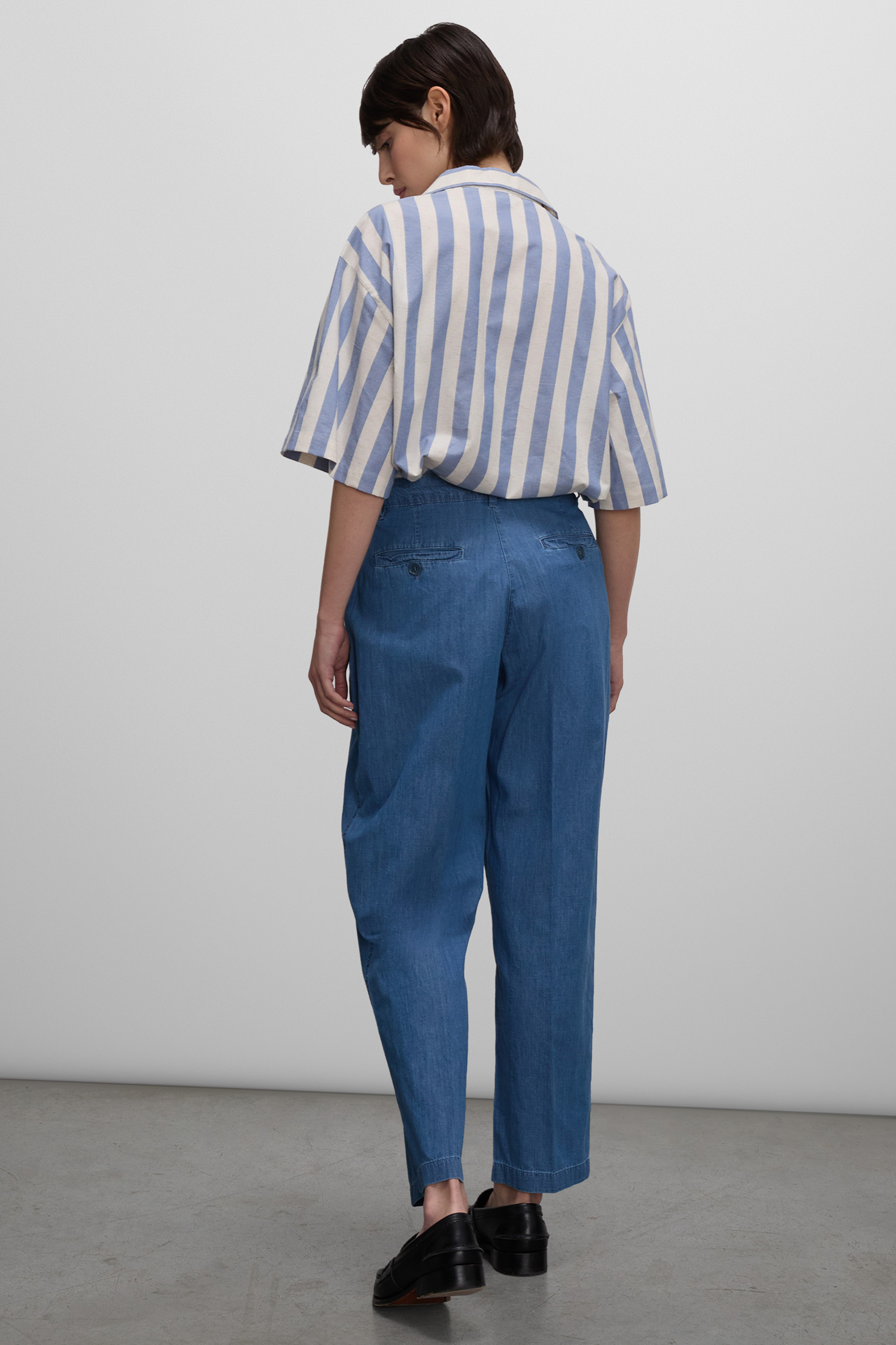 ASPESI Indigo Dye Cotton Pants