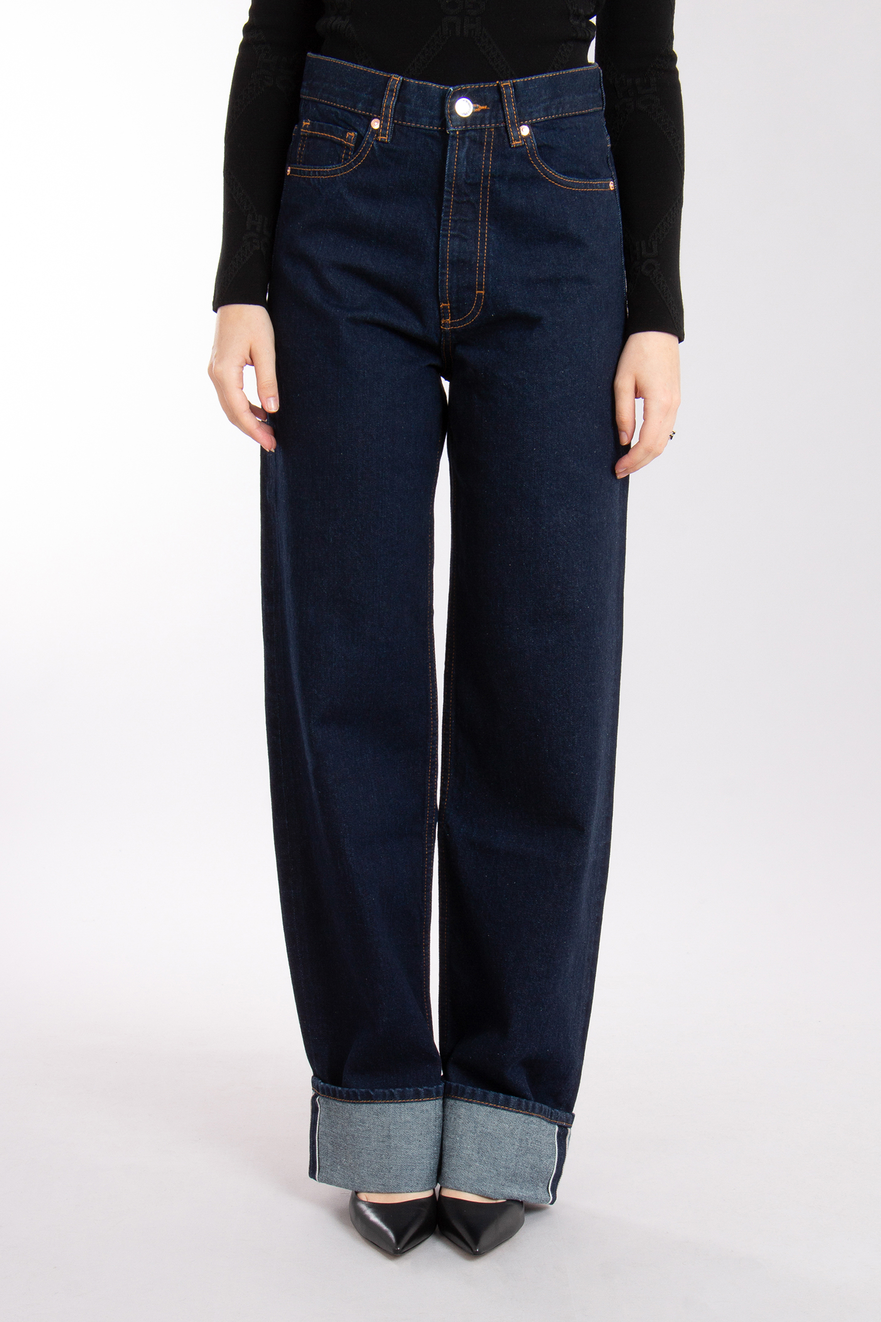 HUGO Straight Cotton Denim Jeans Gealena