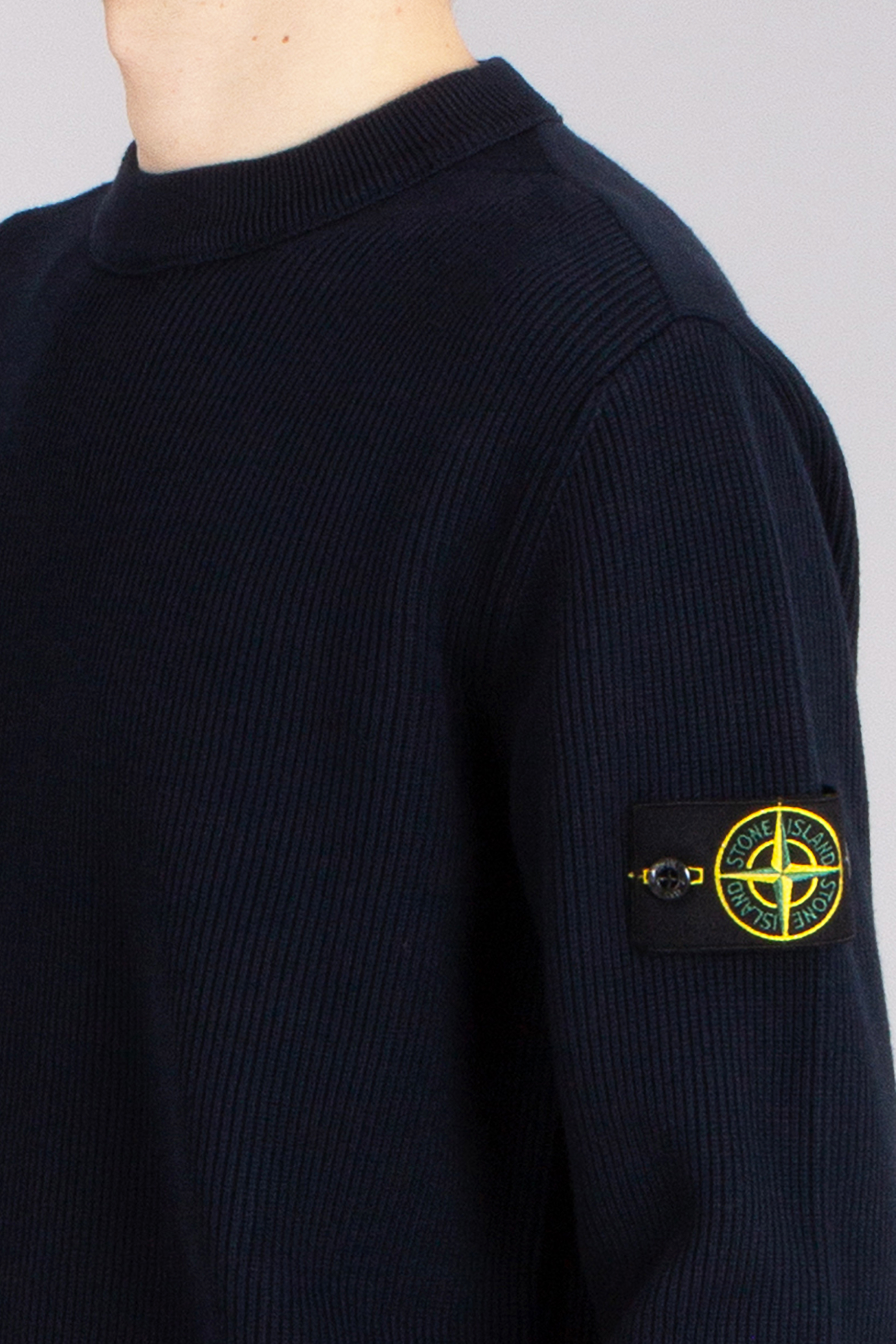 STONE ISLAND Ribbed Soft Organic Cotton Sweater