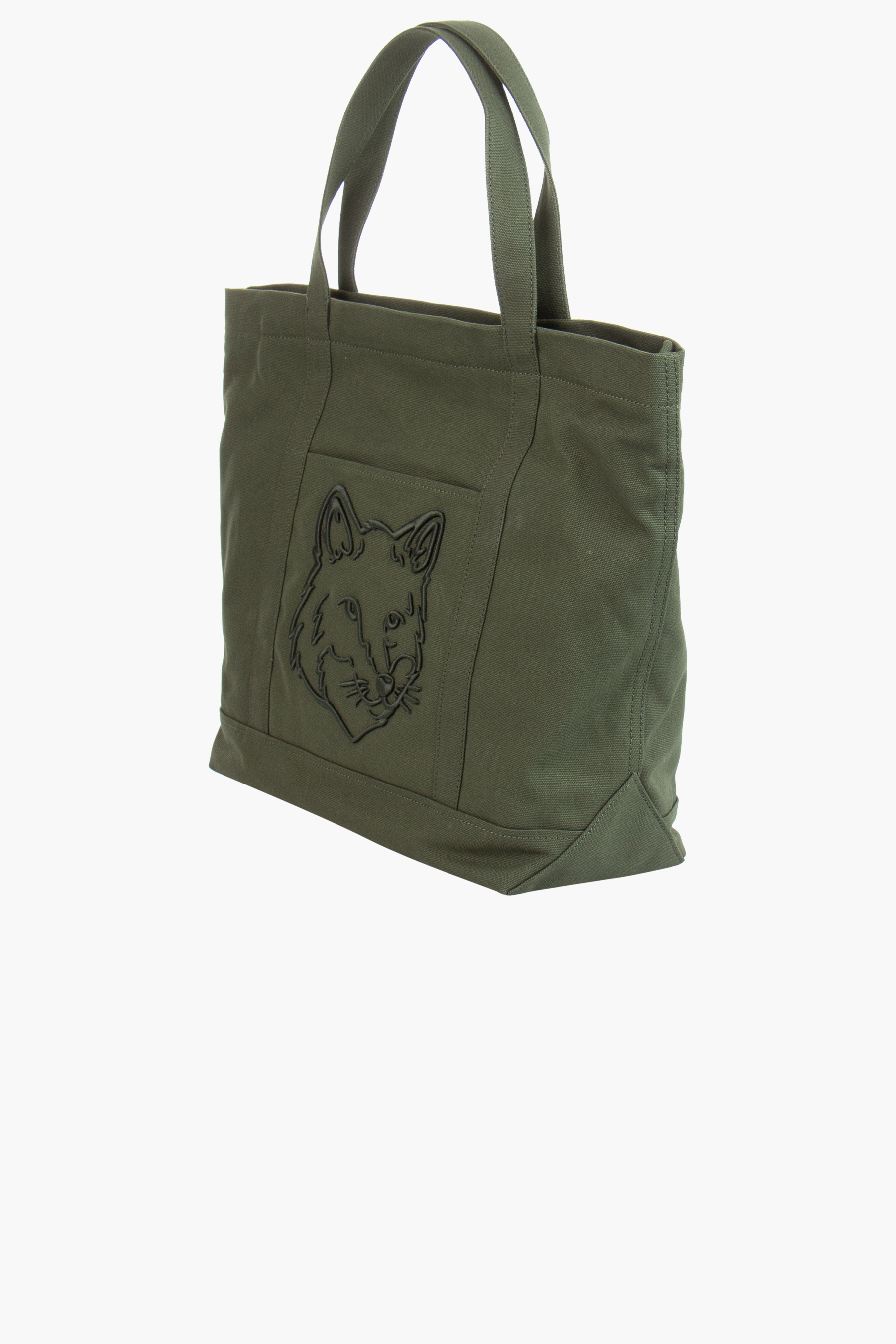 MAISON KITSUNÉ Large Fox Head Coated Canvas Tote Bag