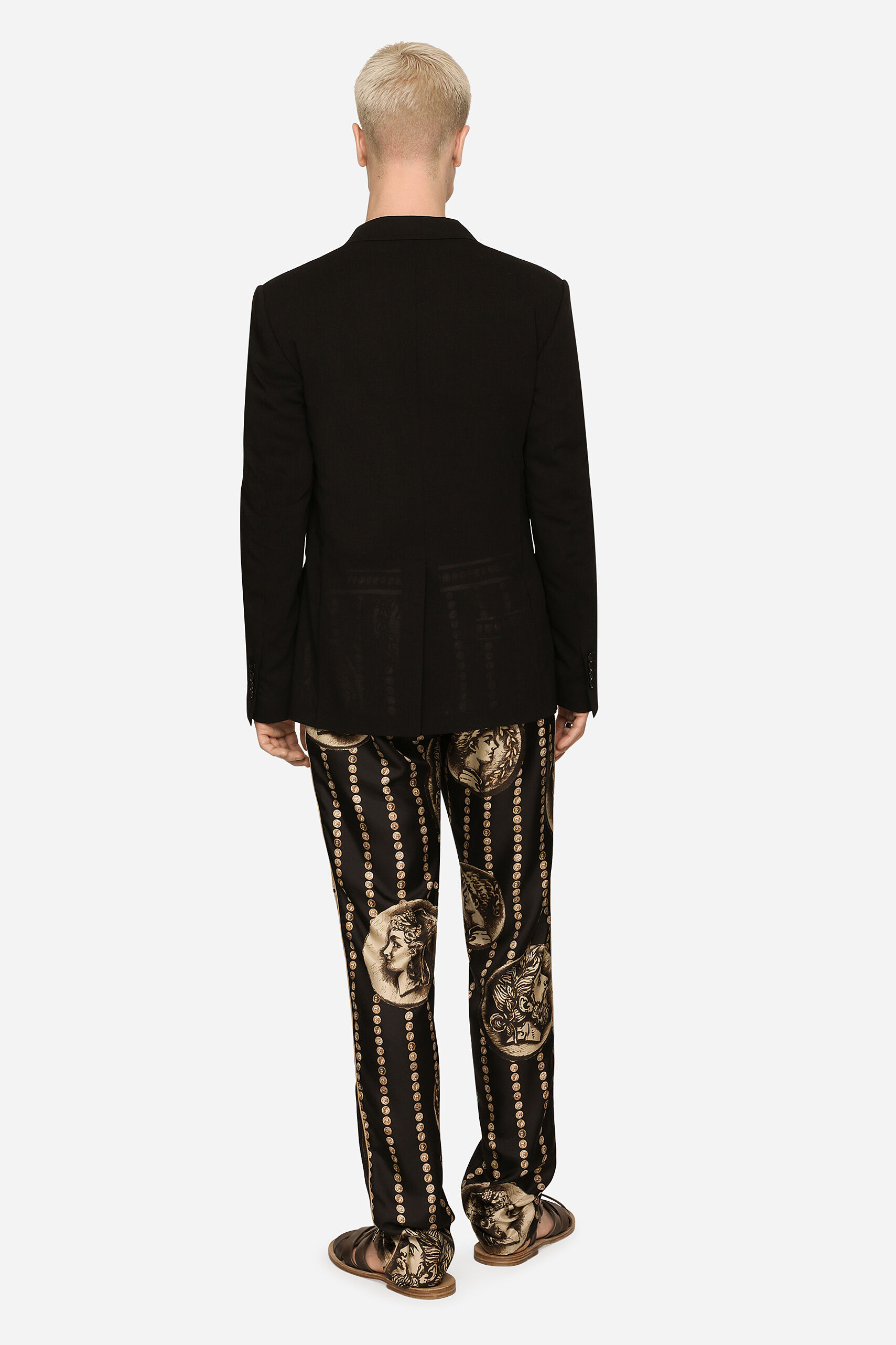 DOLCE & GABBANA Printed Silk Twill Sweatpants