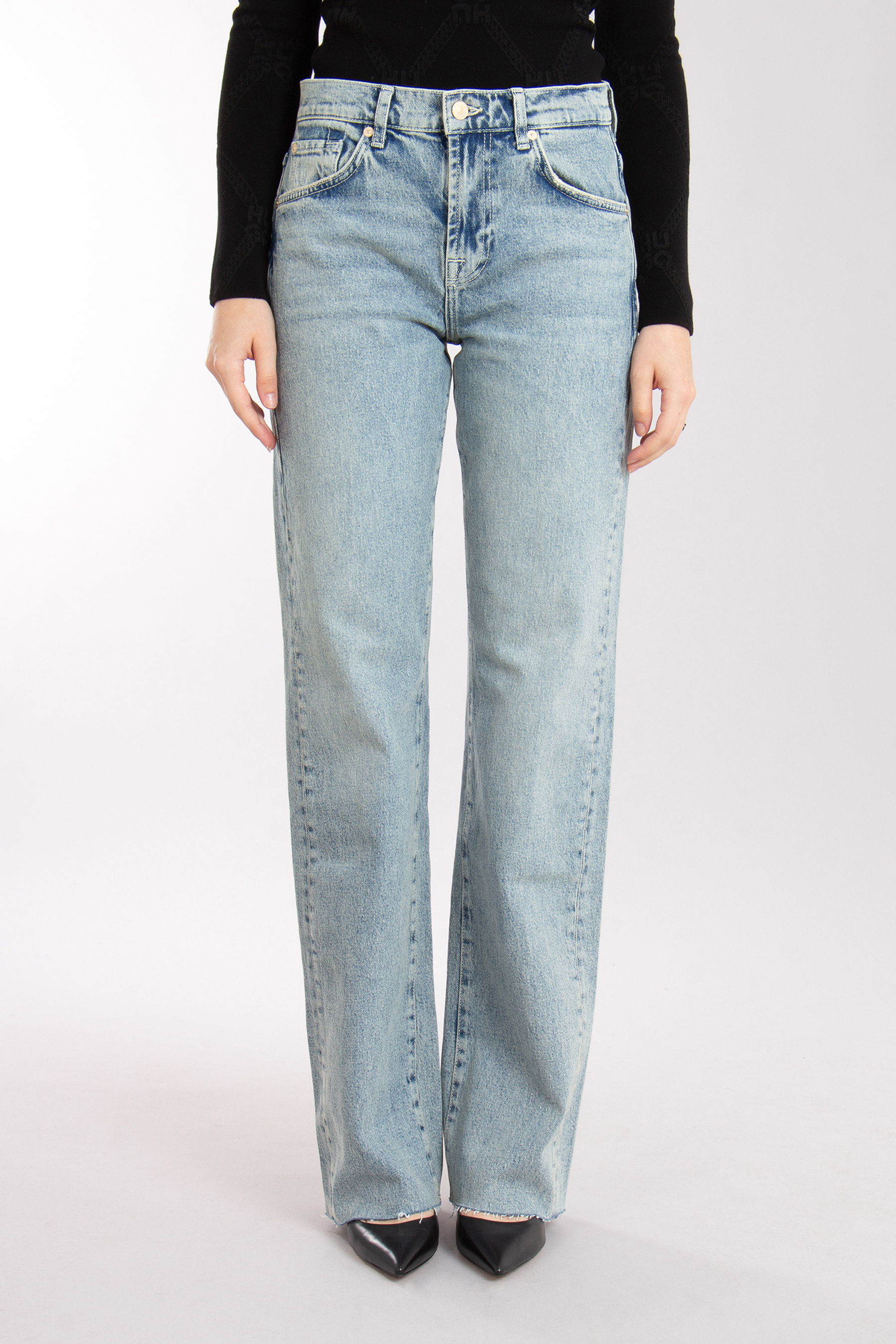 7 FOR ALL MANKIND Straight Cotton Stretch Jeans Tess Trouser