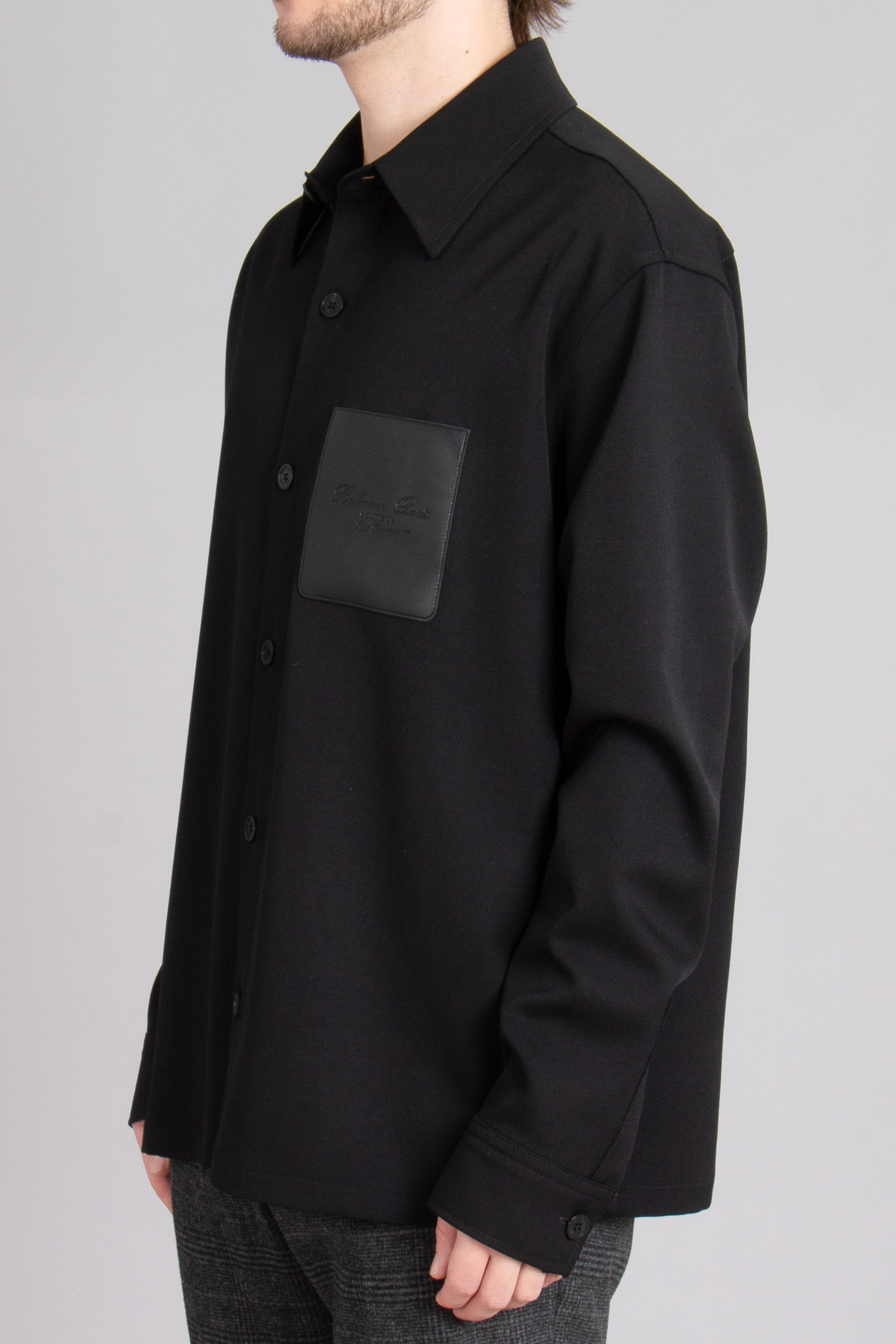 BALMAIN Relaxed Fit Virgin Wool Stretch Overshirt