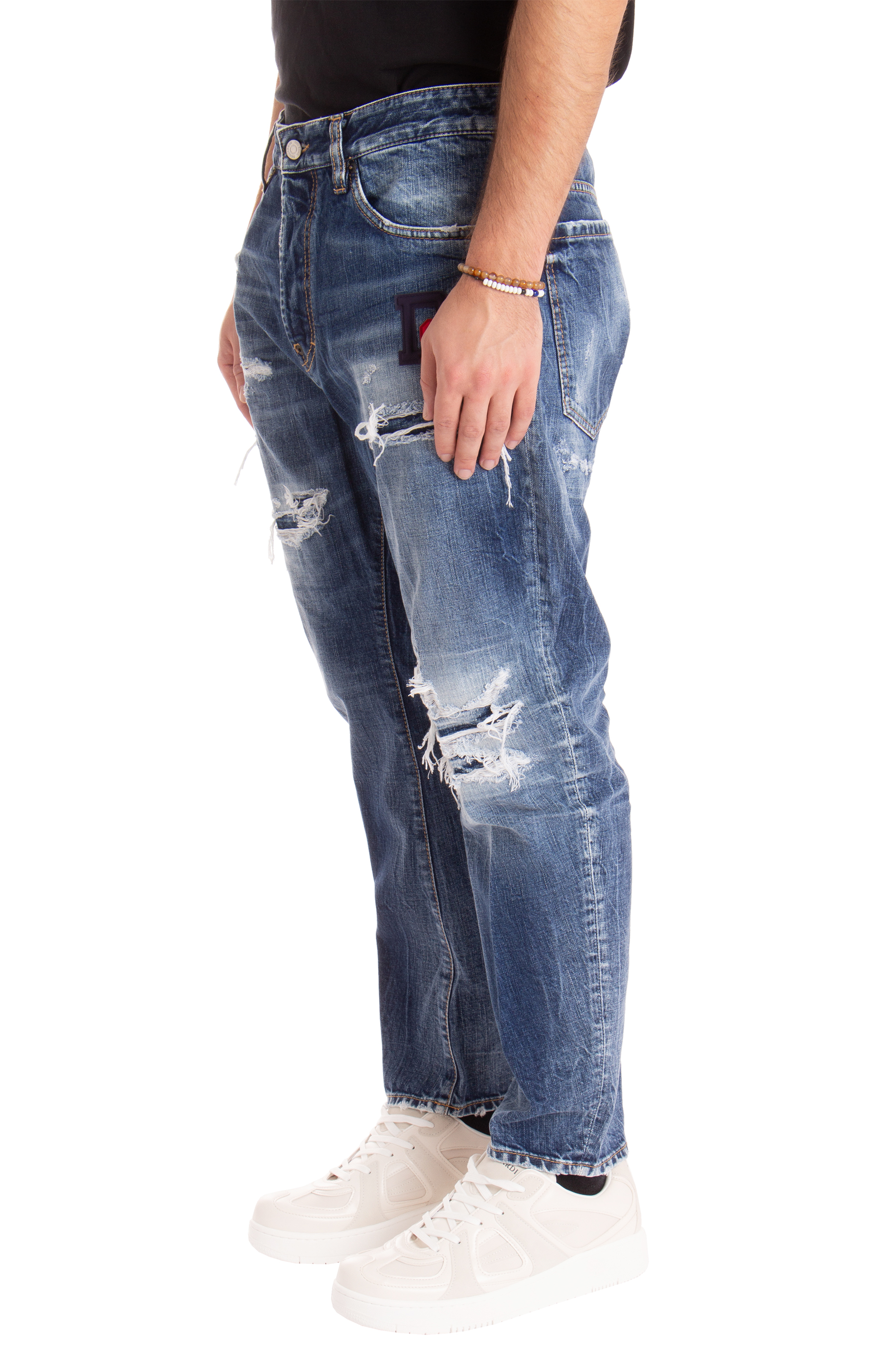 DSQUARED2 Dark Ripped Wash Bro Jeans