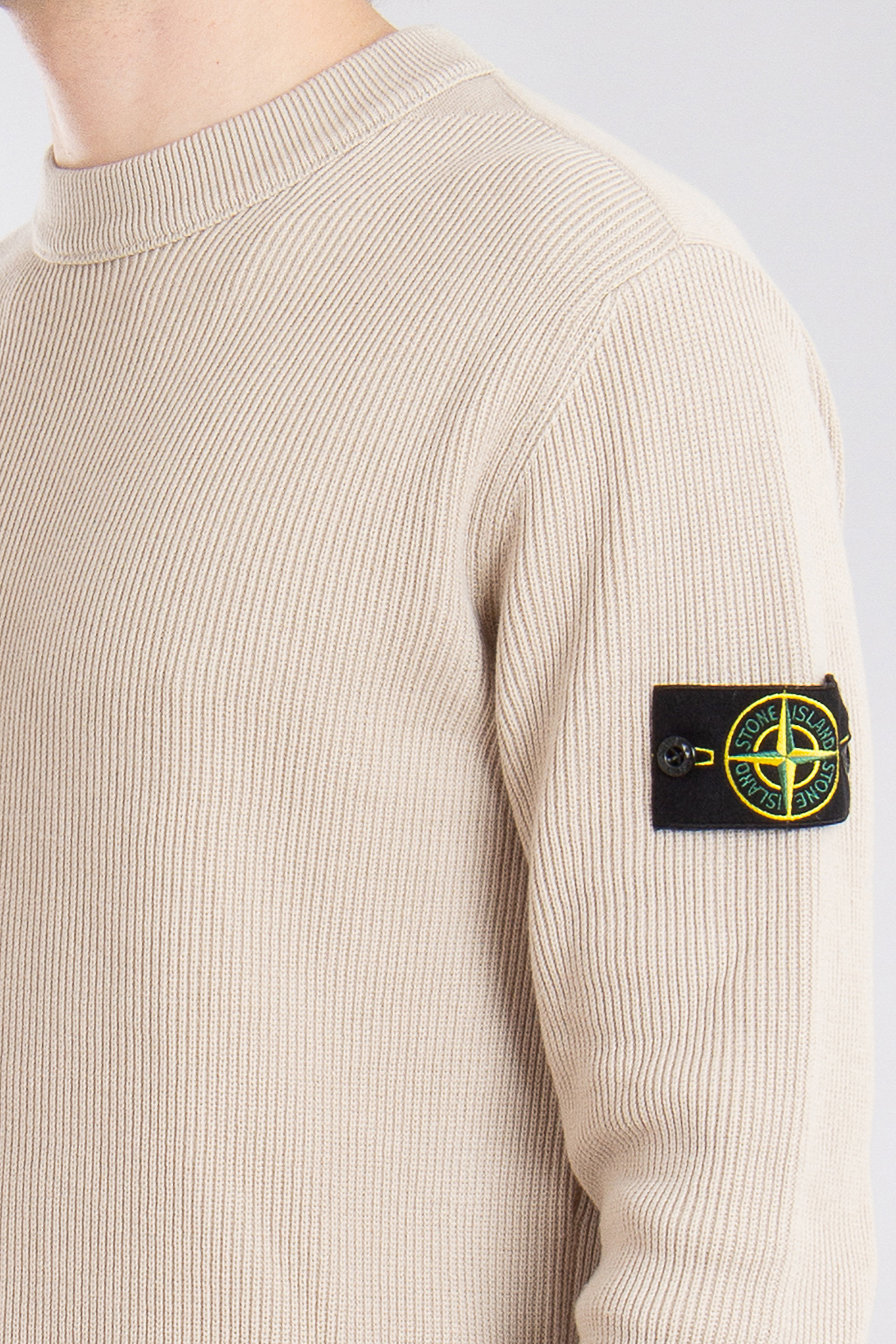 STONE ISLAND Ribbed Soft Organic Cotton Sweater