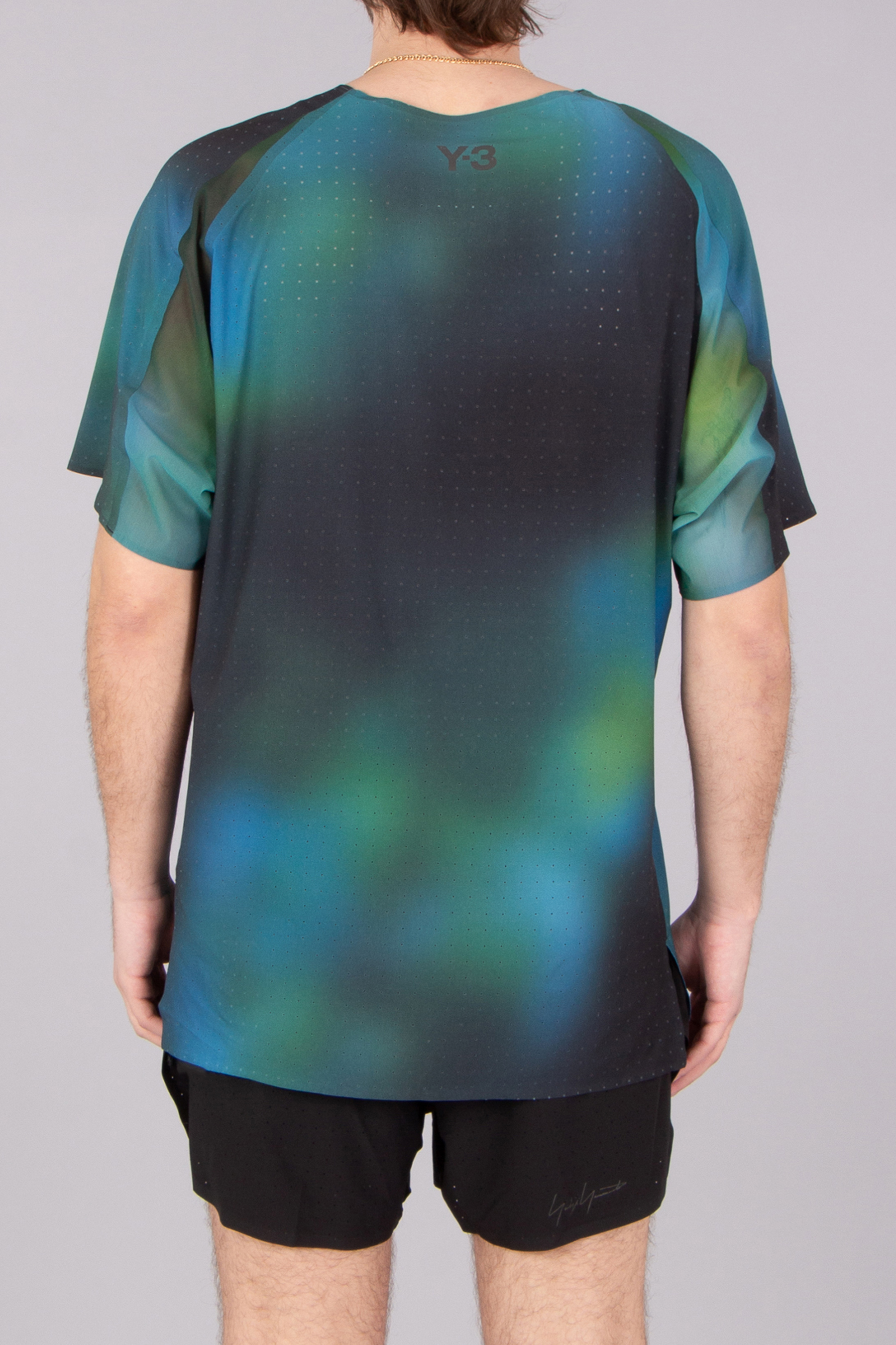 Y-3 Allover Print Recycled Polyester Stretch Running T-Shirt