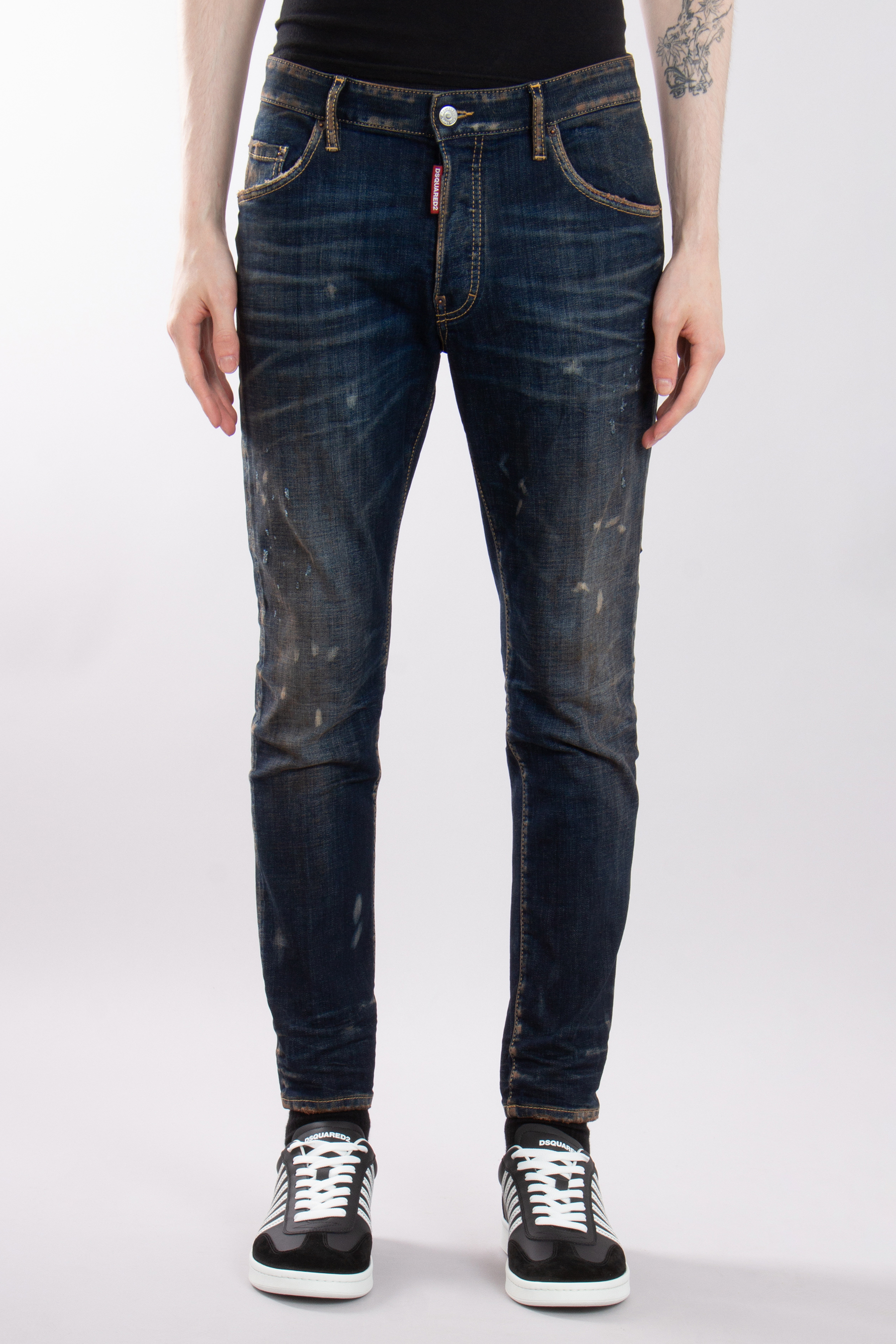 DSQUARED2 Cotton Stretch Denim Skater Jeans