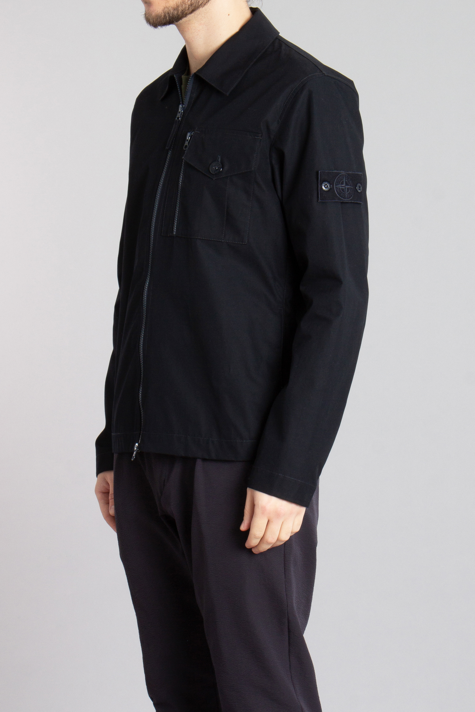 STONE ISLAND Ghost Piece Organic Cotton Canvas Overshirt