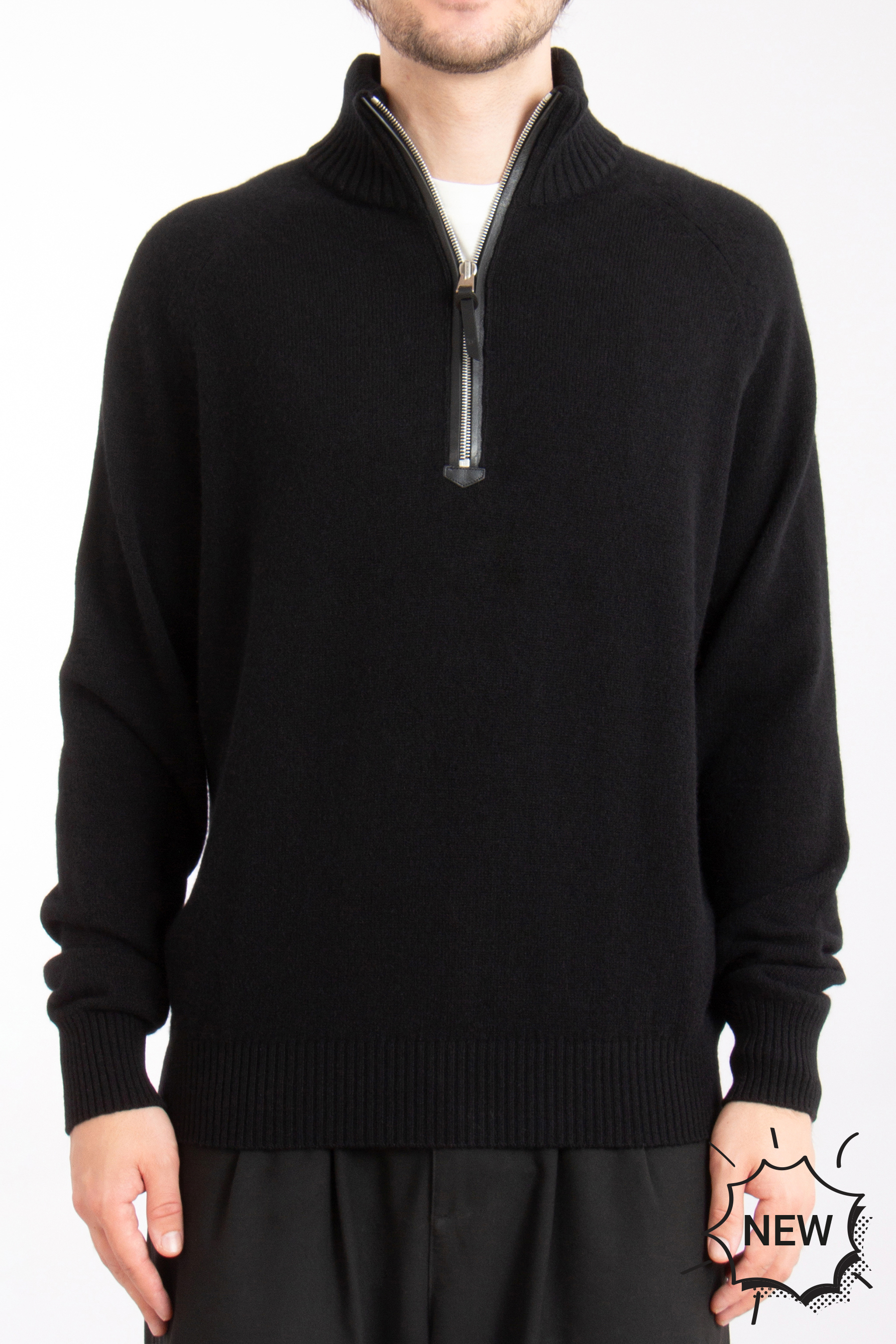 TOM FORD Wool-Cashmere Blend Half Zip Sweater