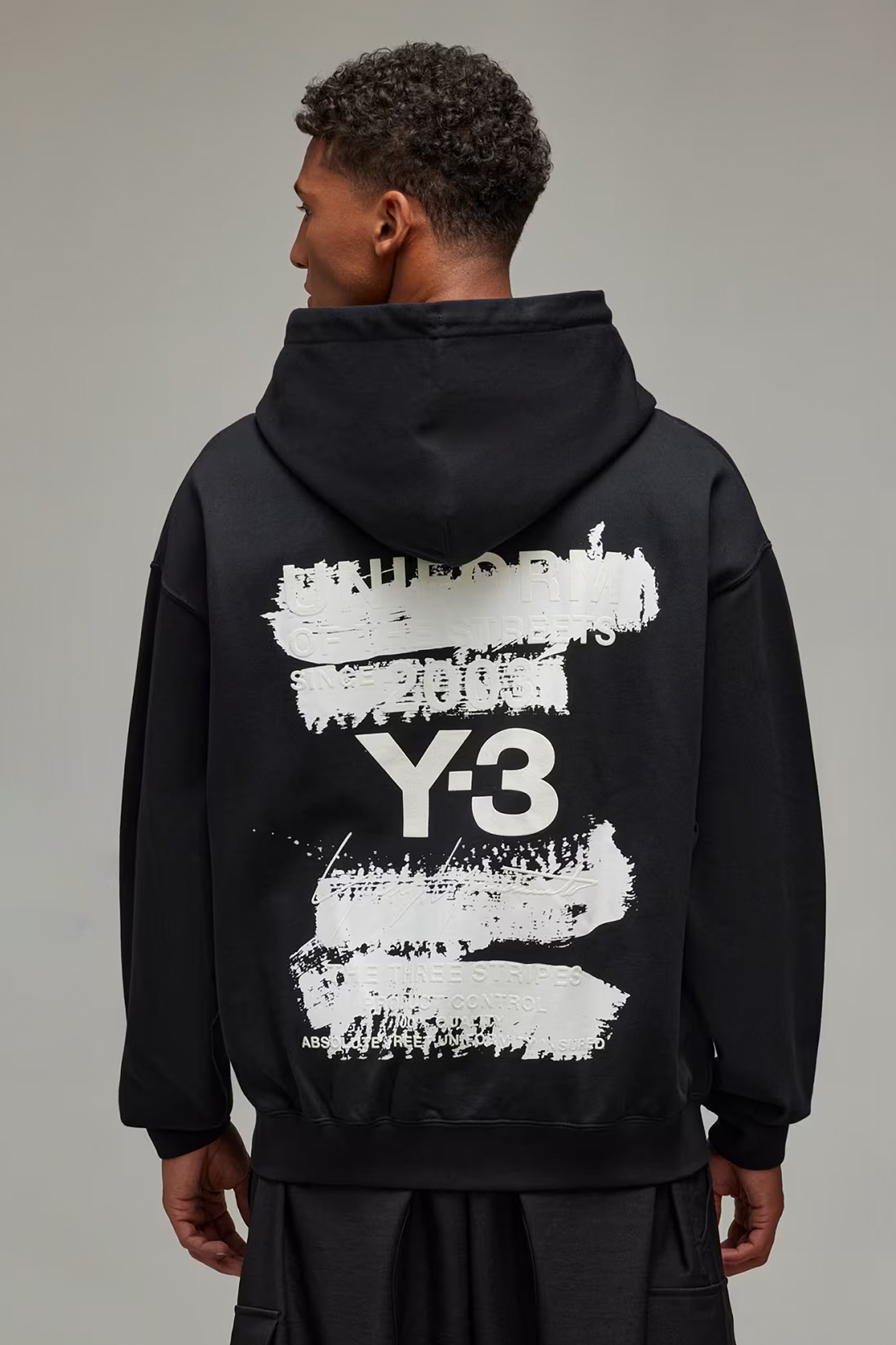 Y-3 U Graphic Print Cotton Blend French Terry Hoodie