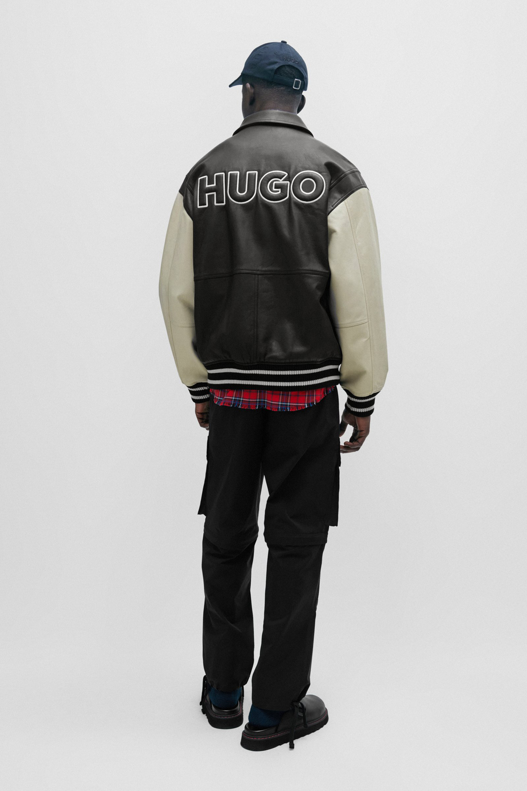 HUGO Leather College Jacket Lugos