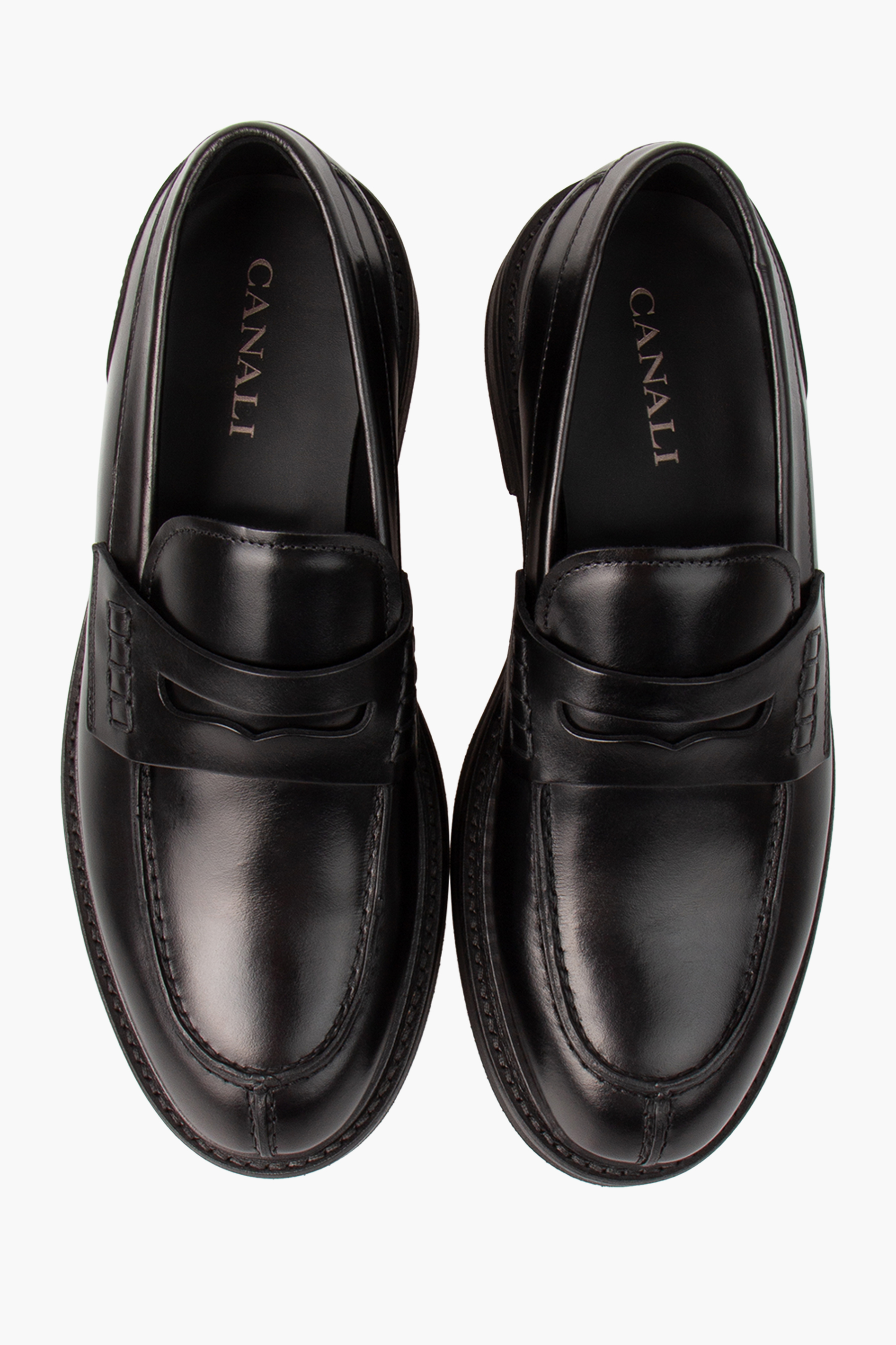 CANALI Smooth Calfskin Penny Loafers