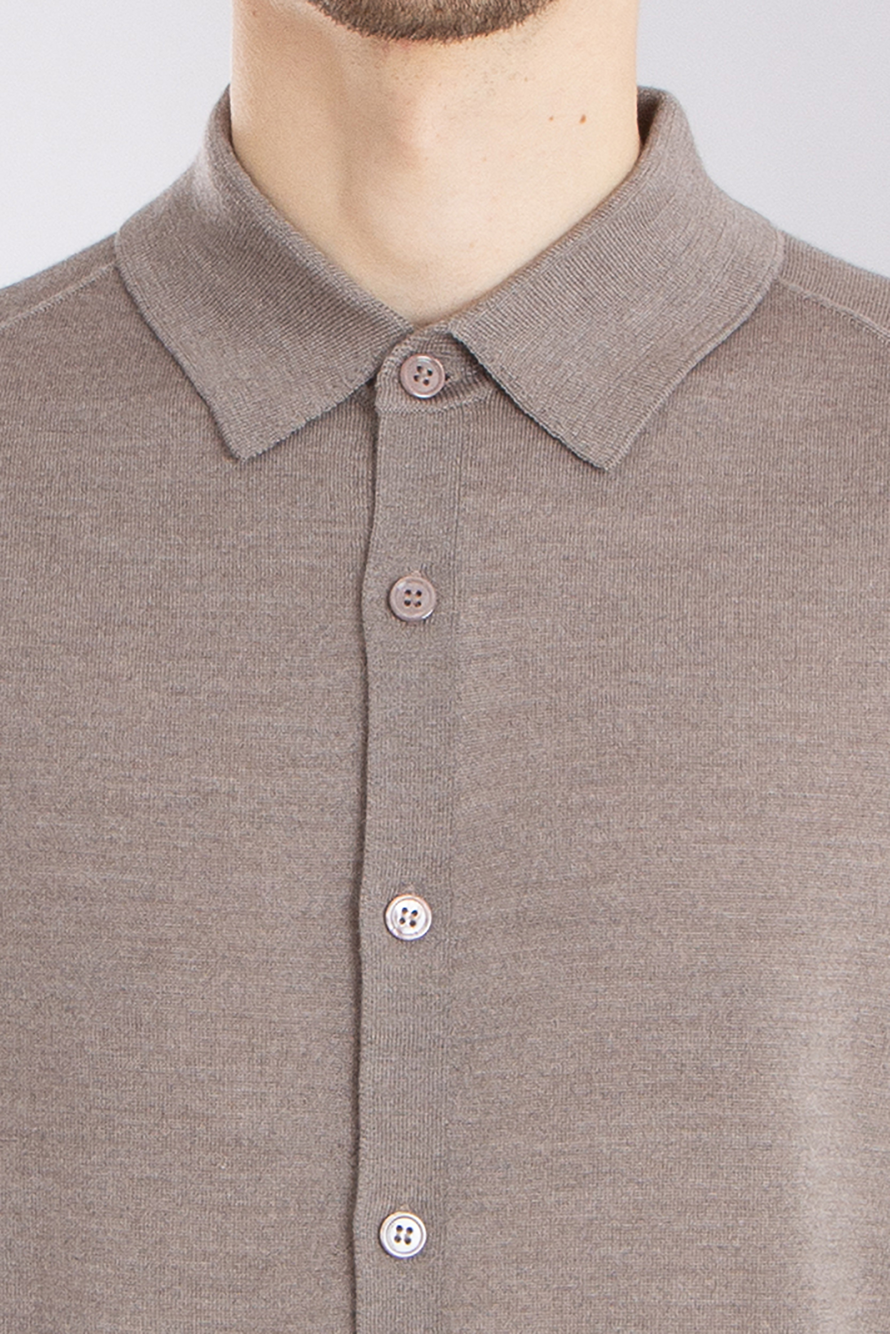 MIENTUS BERLIN Extrafine Wool-Silk-Cashmere Blend Knit Shirt