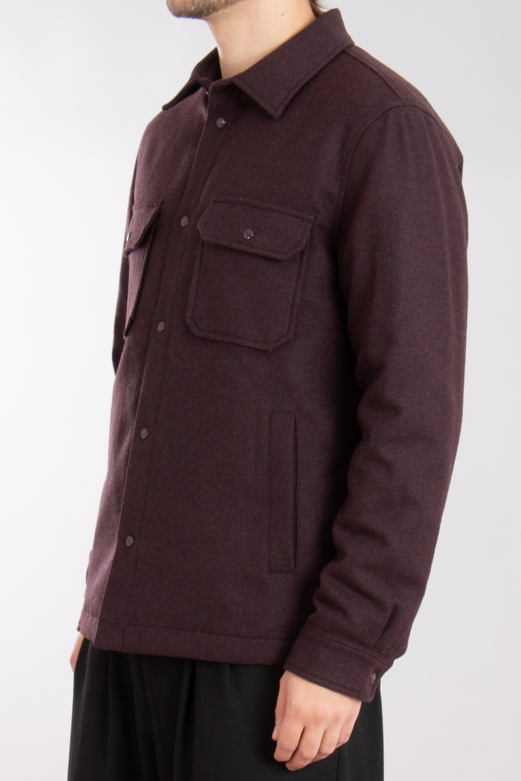 WOOLRICH Recycled Melton Wool Blend Alaskan Overshirt