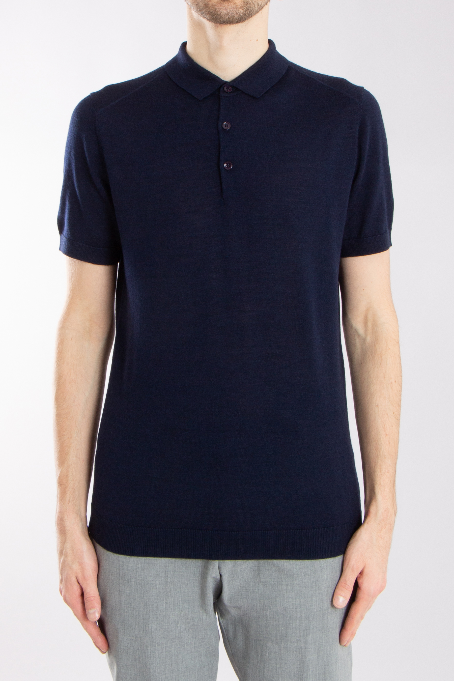 MIENTUS BERLIN Extrafine Wool-Silk-Cashmere Blend Knit Polo