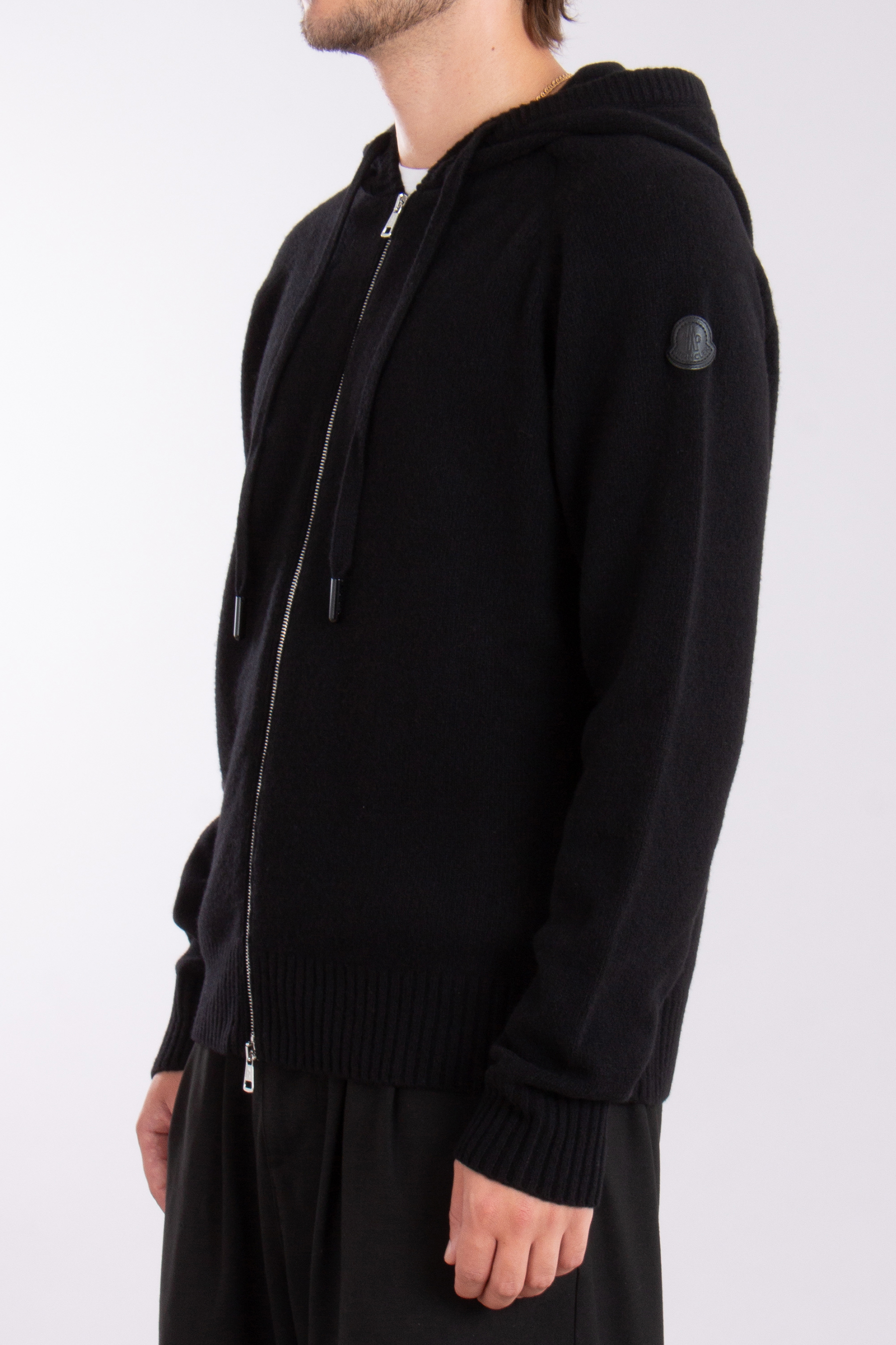 MONCLER Hooded Virgin Wool-Cashmere Cardigan