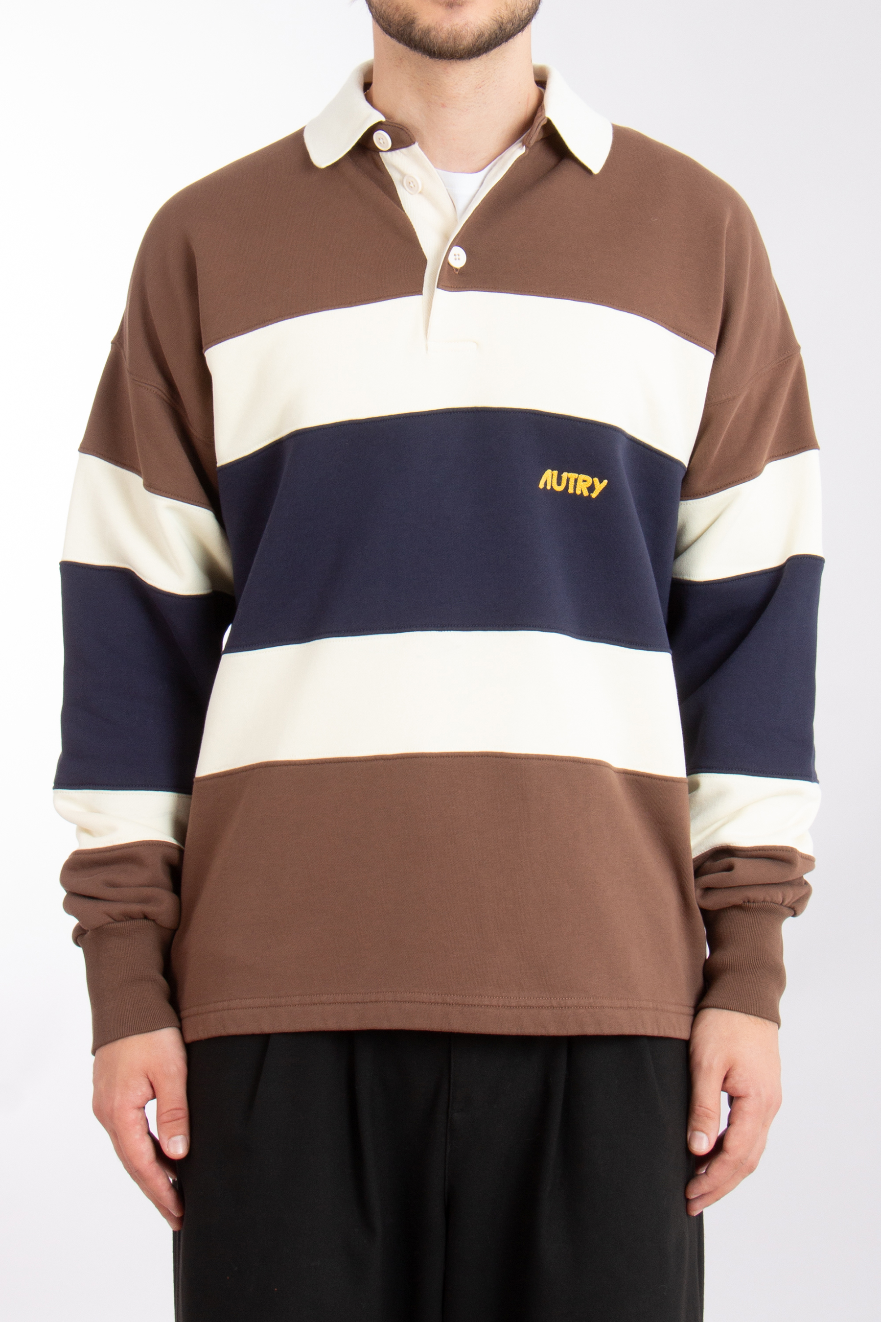 AUTRY Rugby Cotton Fleece Polo Shirt