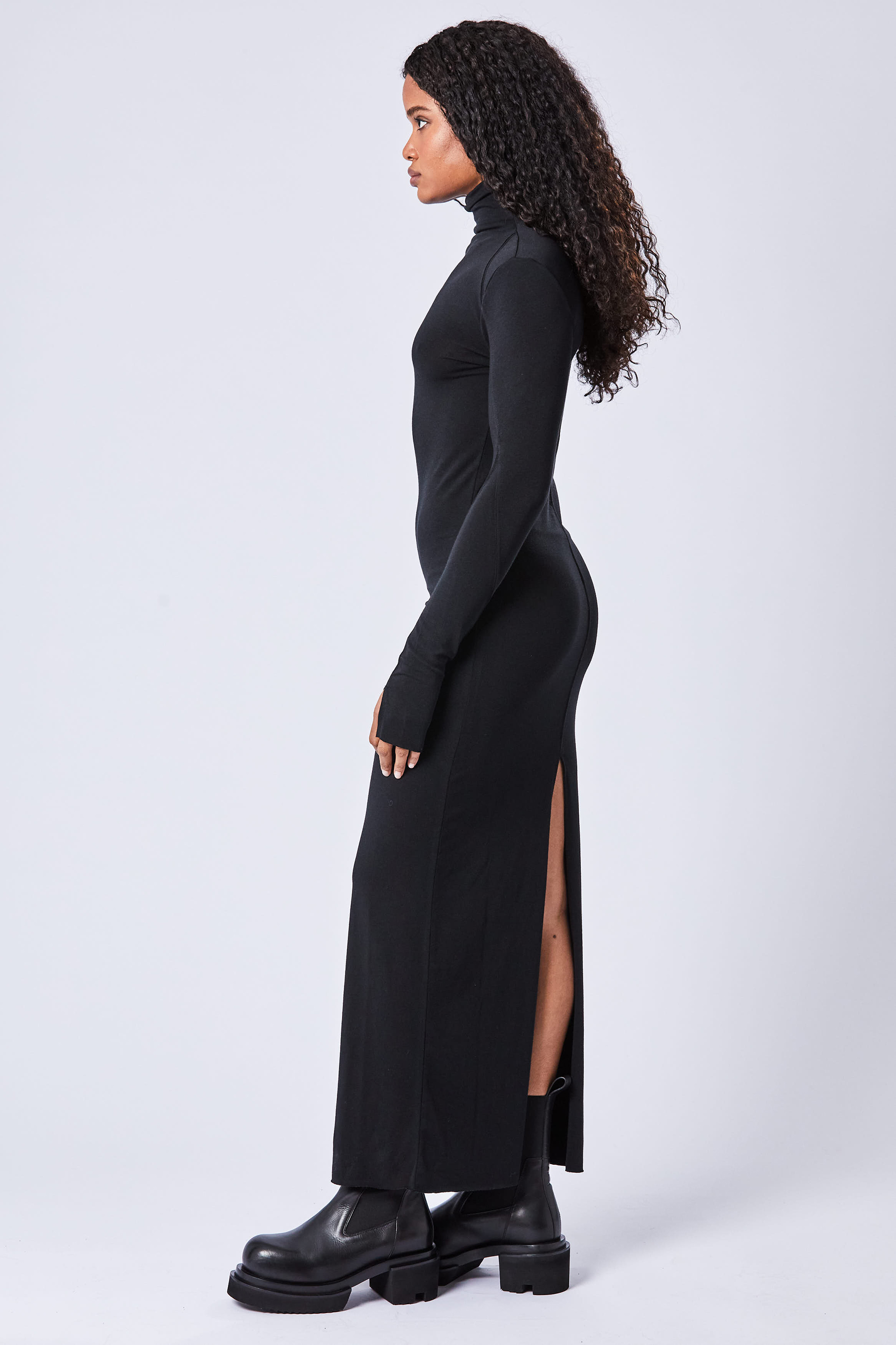 THOM KROM Long Jersey Roll Neck Dress