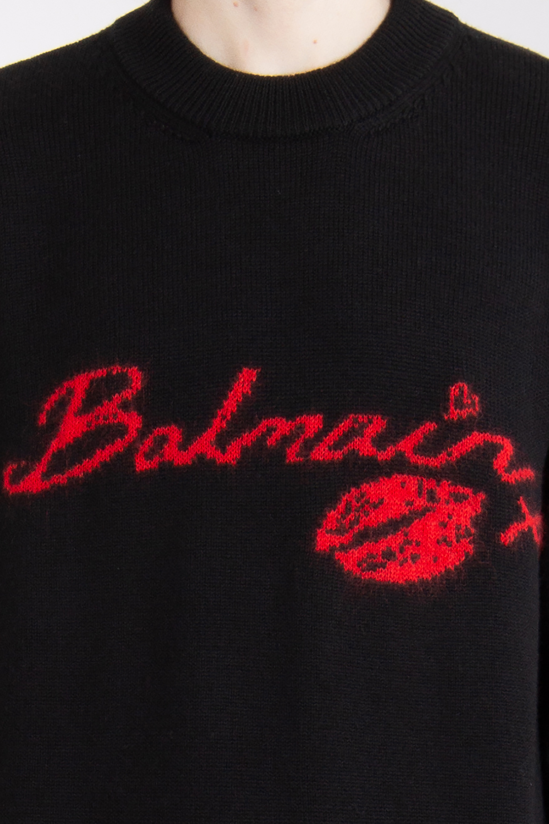 BALMAIN Kiss Logo Virgin Wool Sweater