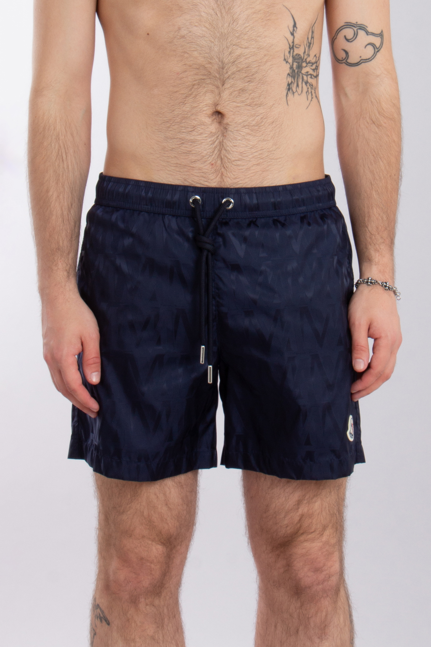 MONCLER Monogrammed Nylon Jacquard Swim Shorts